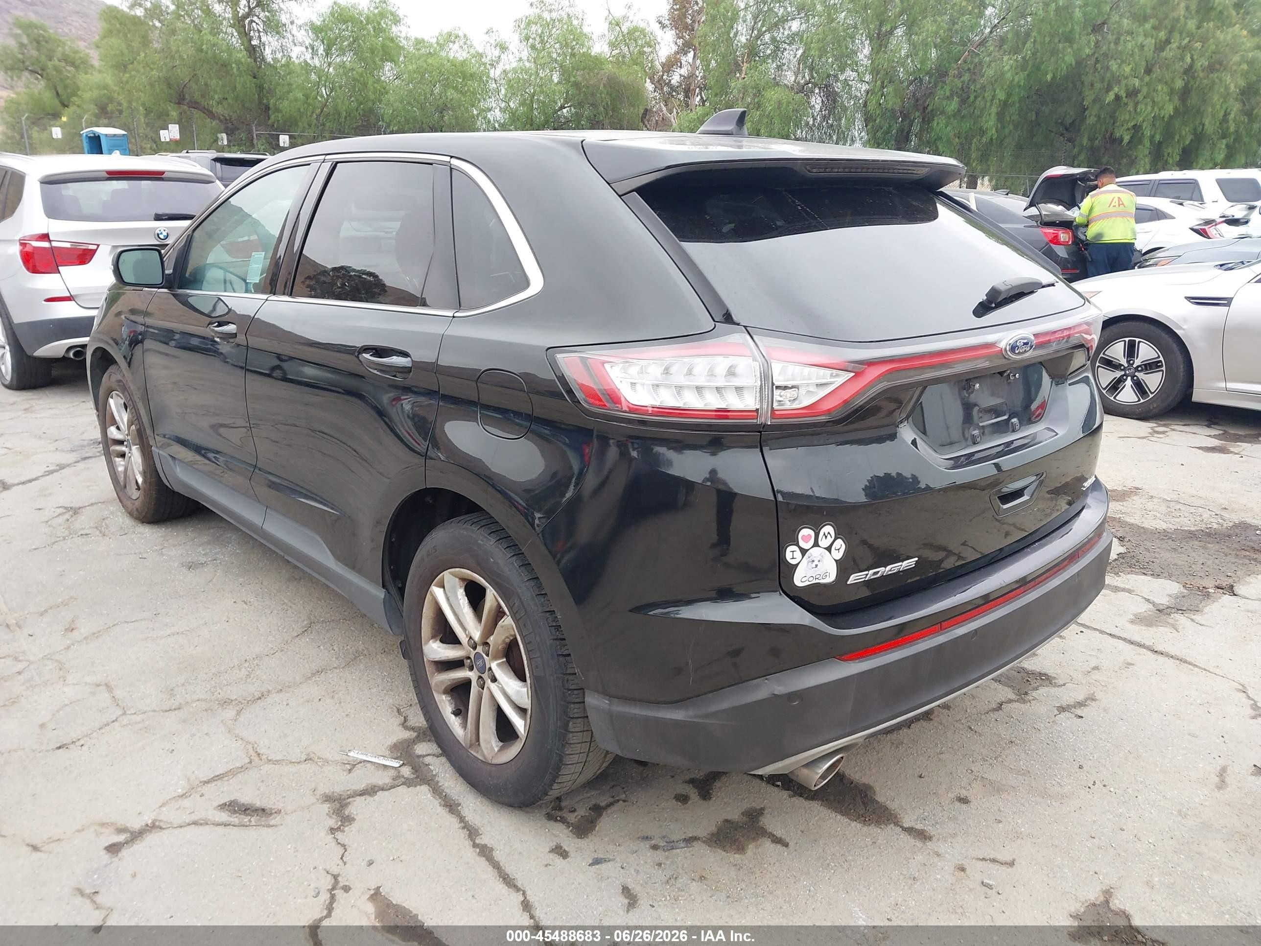 2015 Ford Edge Sel Black vin: 2FMTK3J85FBB45566