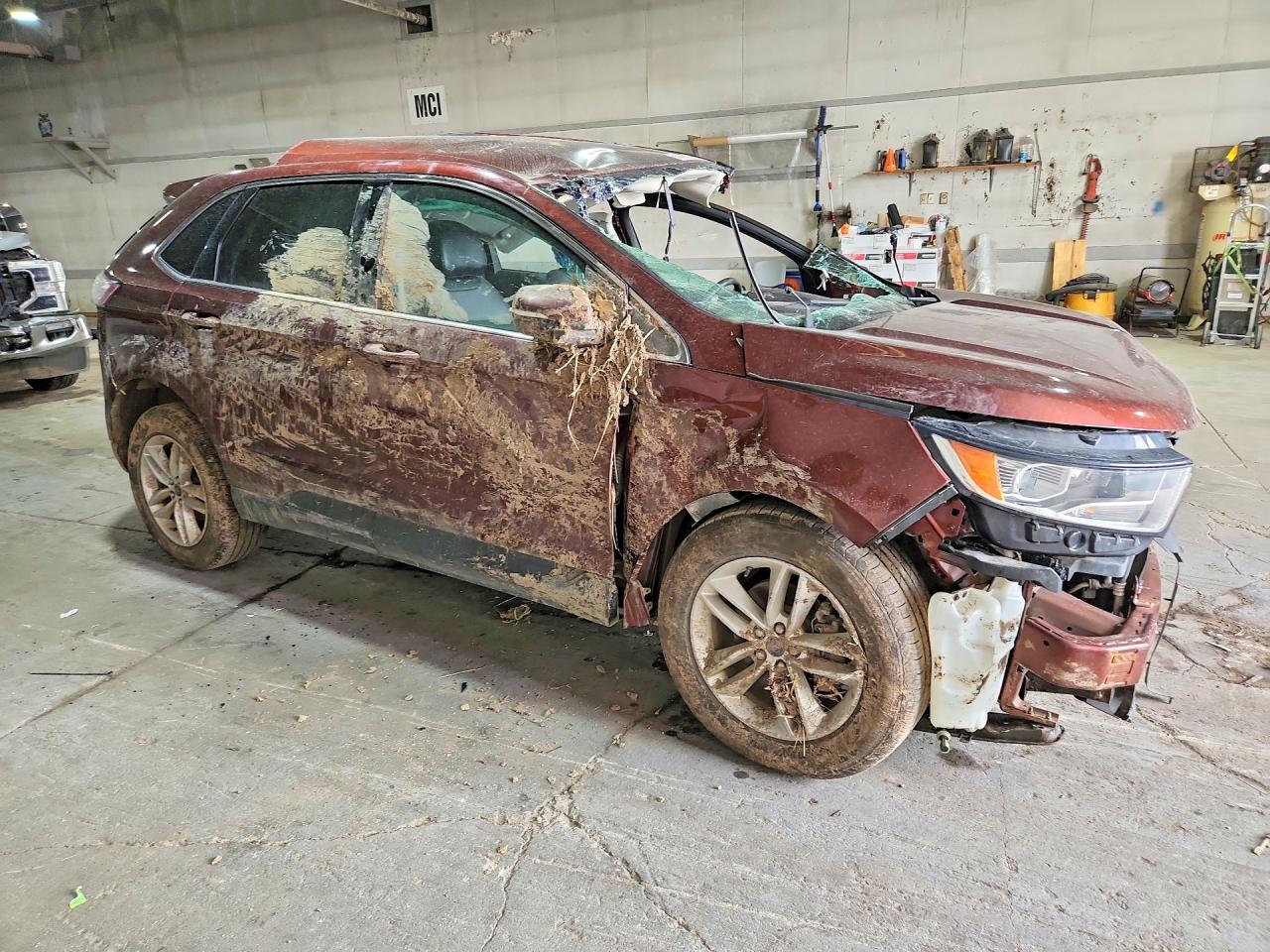 2015 Ford Edge Sel Maroon vin: 2FMTK3J86FBB08655
