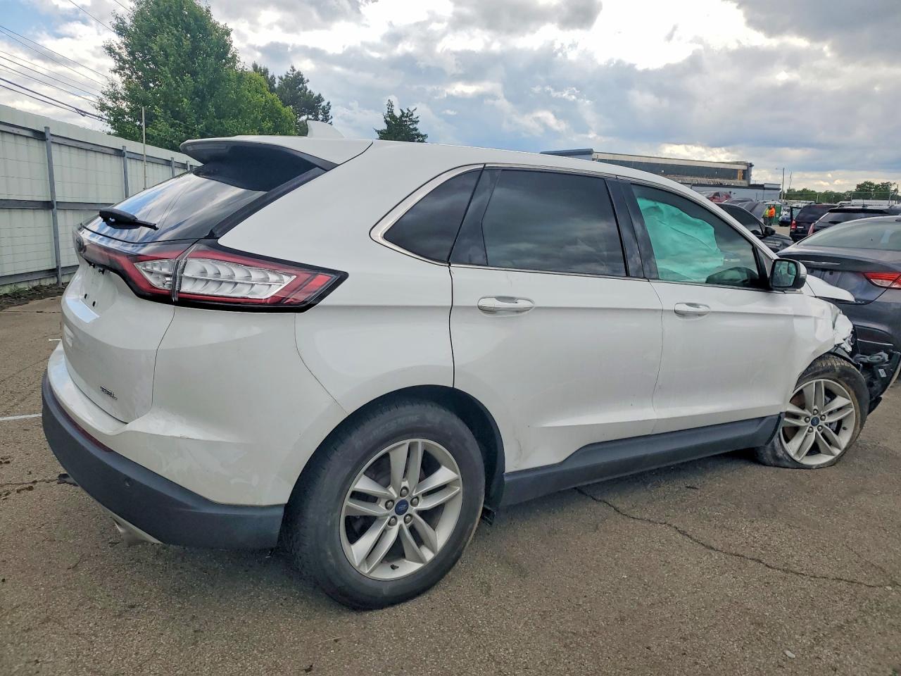 2015 Ford Edge Sel White vin: 2FMTK3J86FBB37606