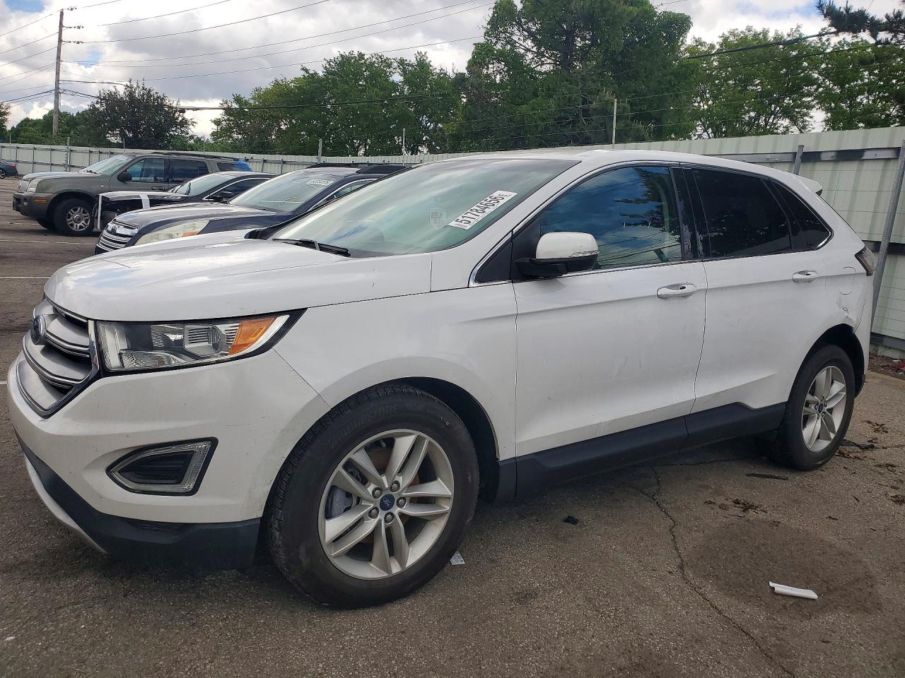 2015 Ford Edge Sel White vin: 2FMTK3J86FBB37606