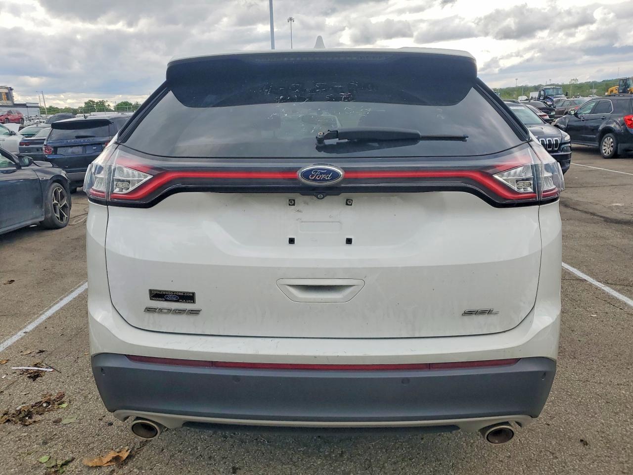 2015 Ford Edge Sel White vin: 2FMTK3J86FBB37606