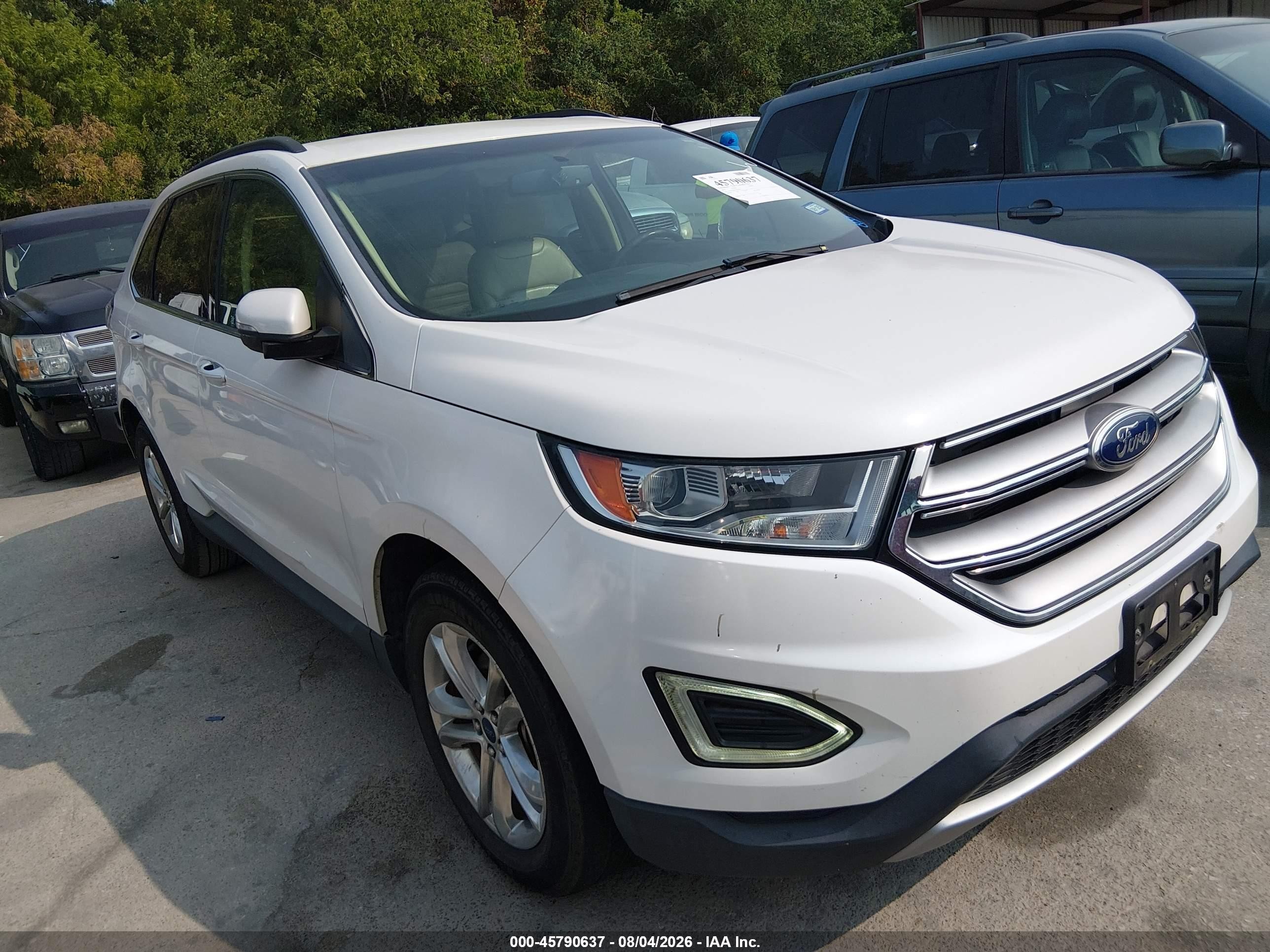 2015 Ford Edge Sel White vin: 2FMTK3J86FBB41963