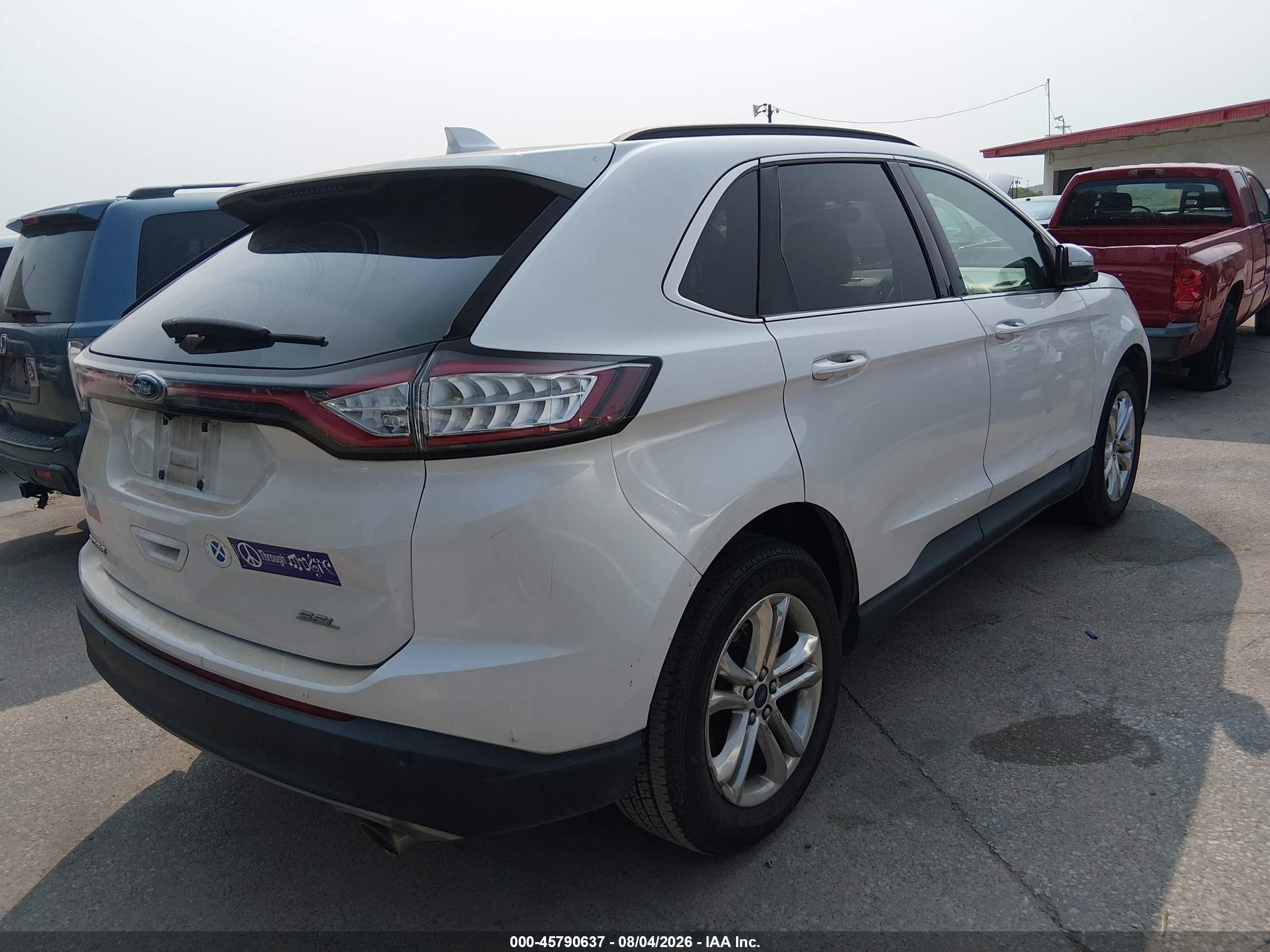 2015 Ford Edge Sel White vin: 2FMTK3J86FBB41963