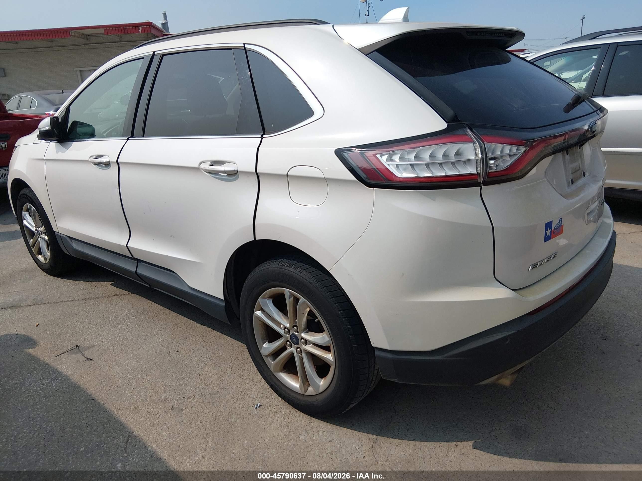 2015 Ford Edge Sel White vin: 2FMTK3J86FBB41963