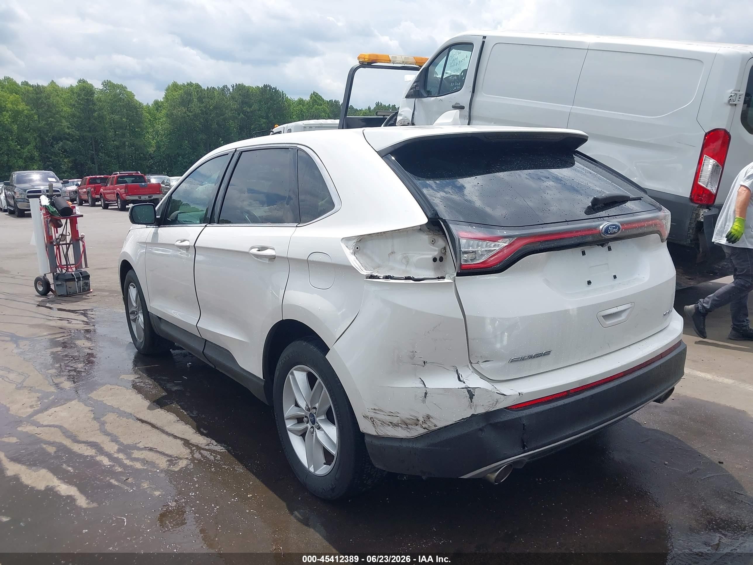 2015 Ford Edge Sel White vin: 2FMTK3J86FBB88720