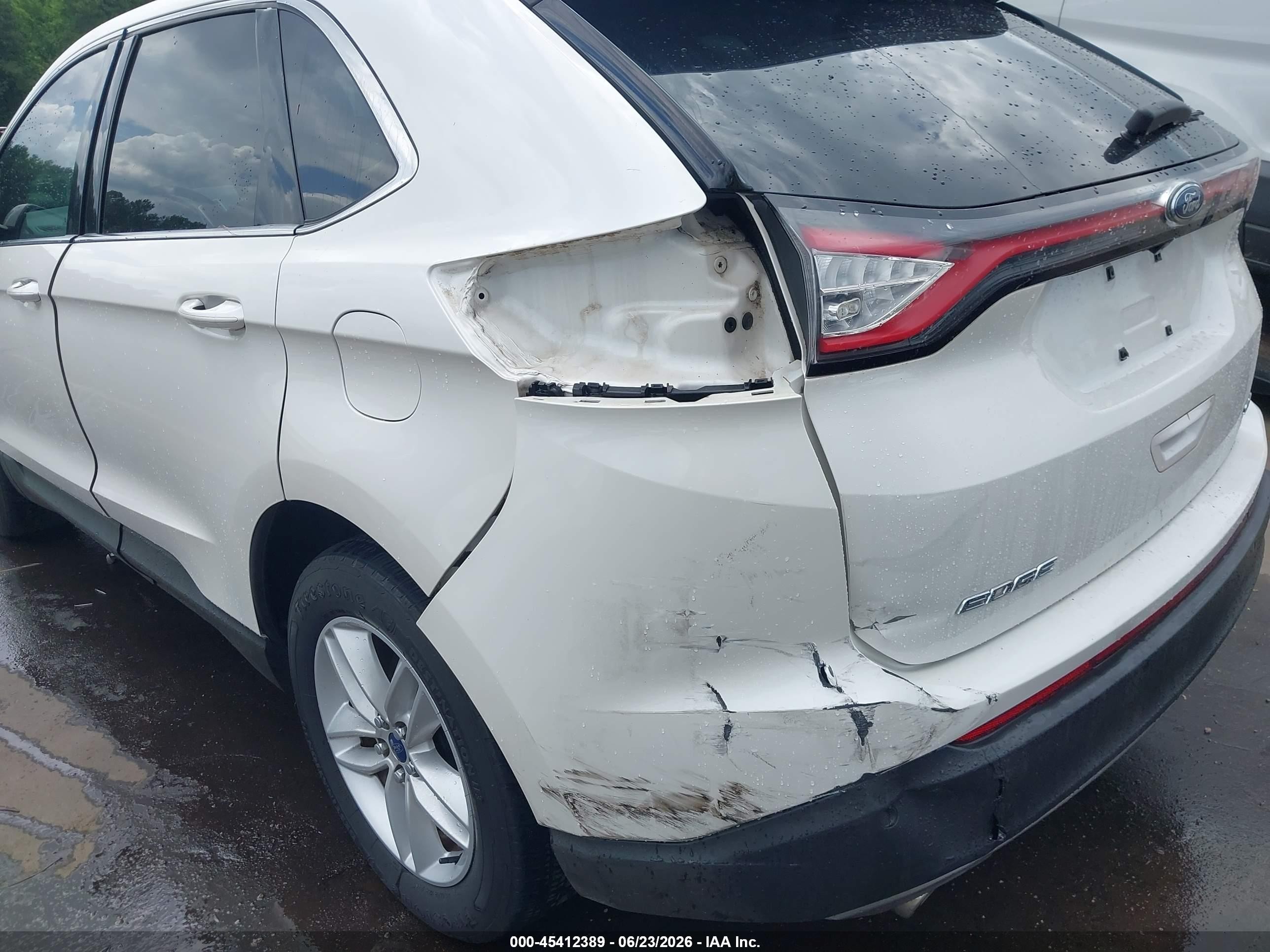2015 Ford Edge Sel White vin: 2FMTK3J86FBB88720