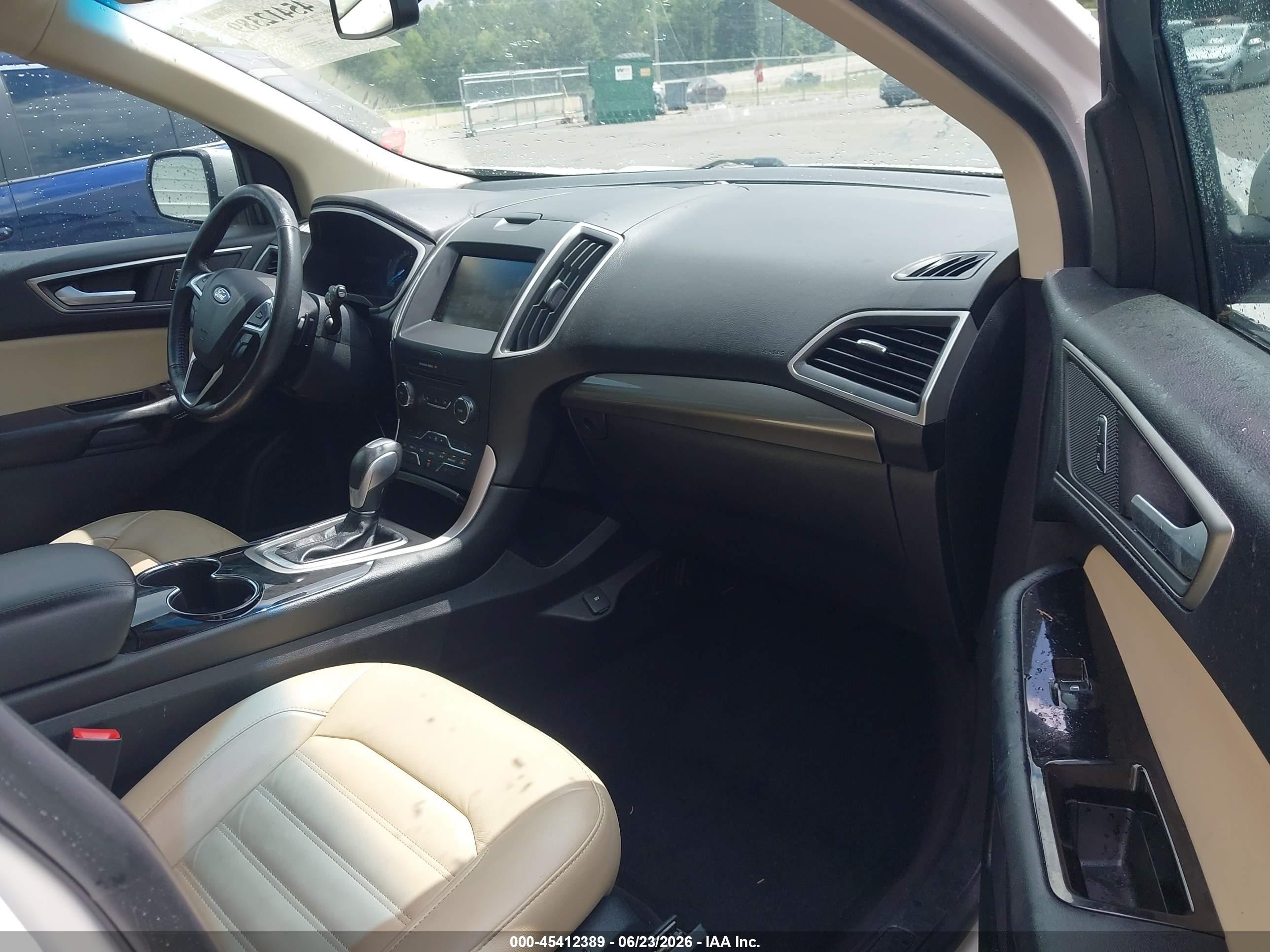 2015 Ford Edge Sel White vin: 2FMTK3J86FBB88720