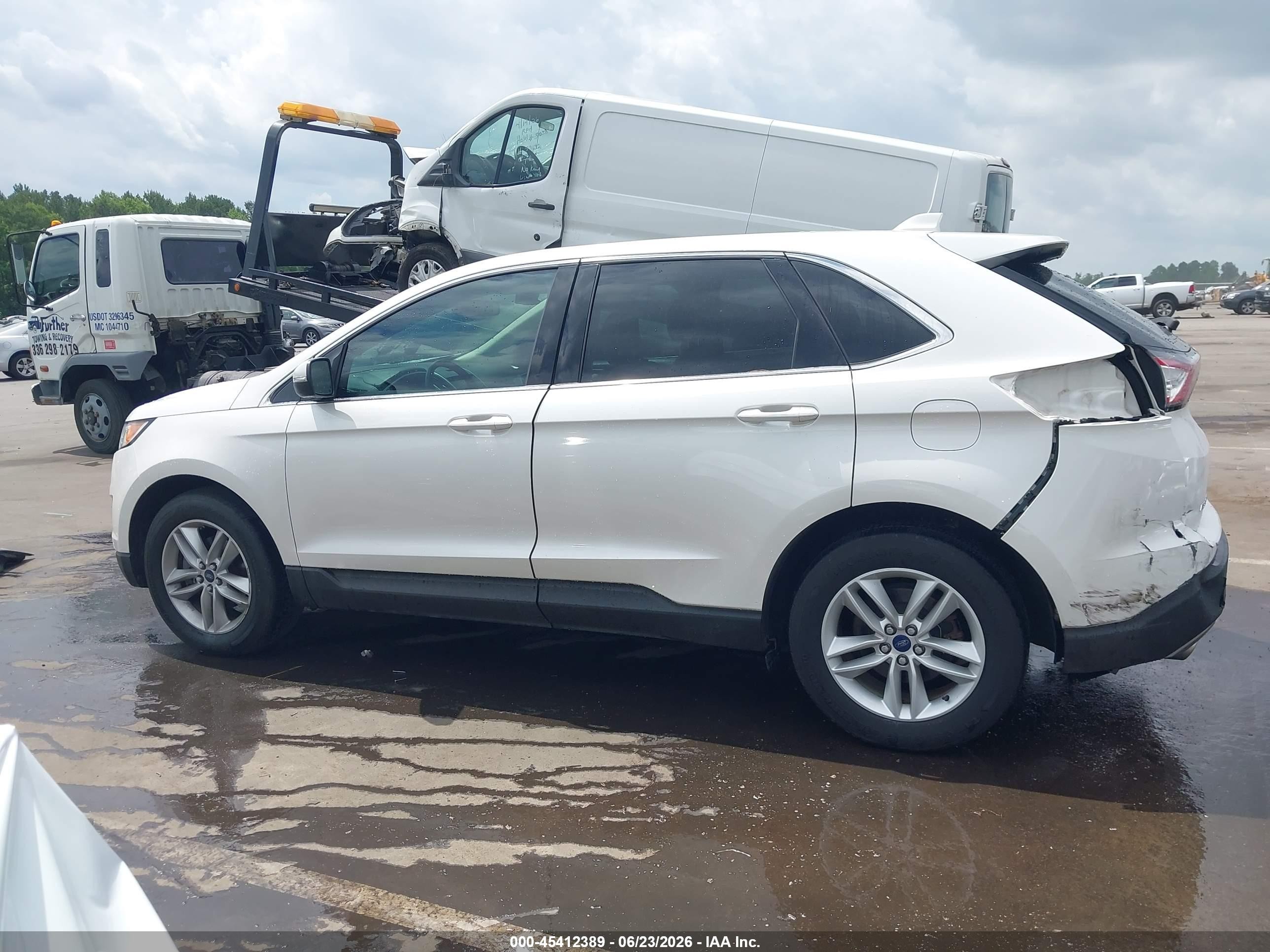 2015 Ford Edge Sel White vin: 2FMTK3J86FBB88720