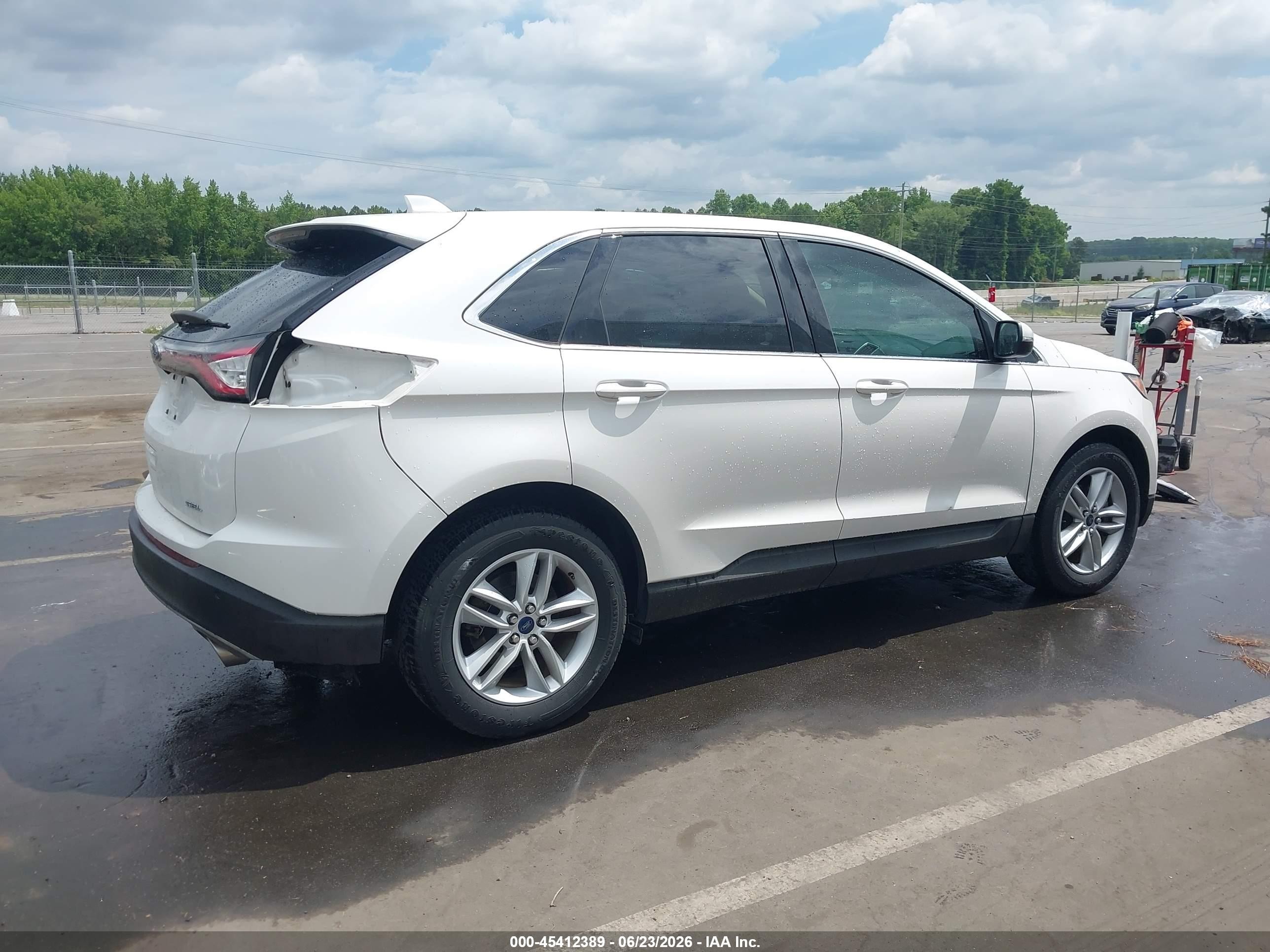 2015 Ford Edge Sel White vin: 2FMTK3J86FBB88720