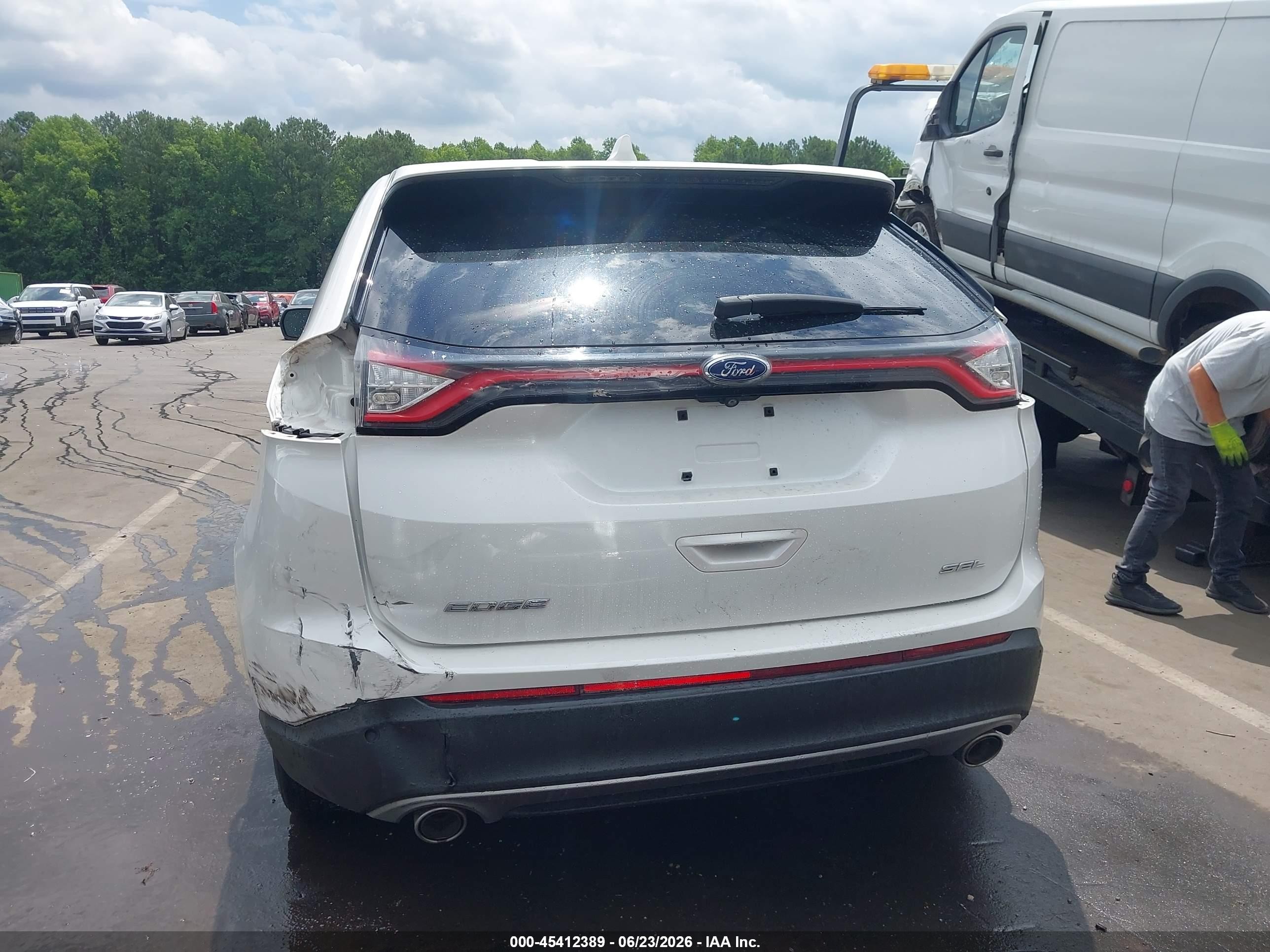 2015 Ford Edge Sel White vin: 2FMTK3J86FBB88720