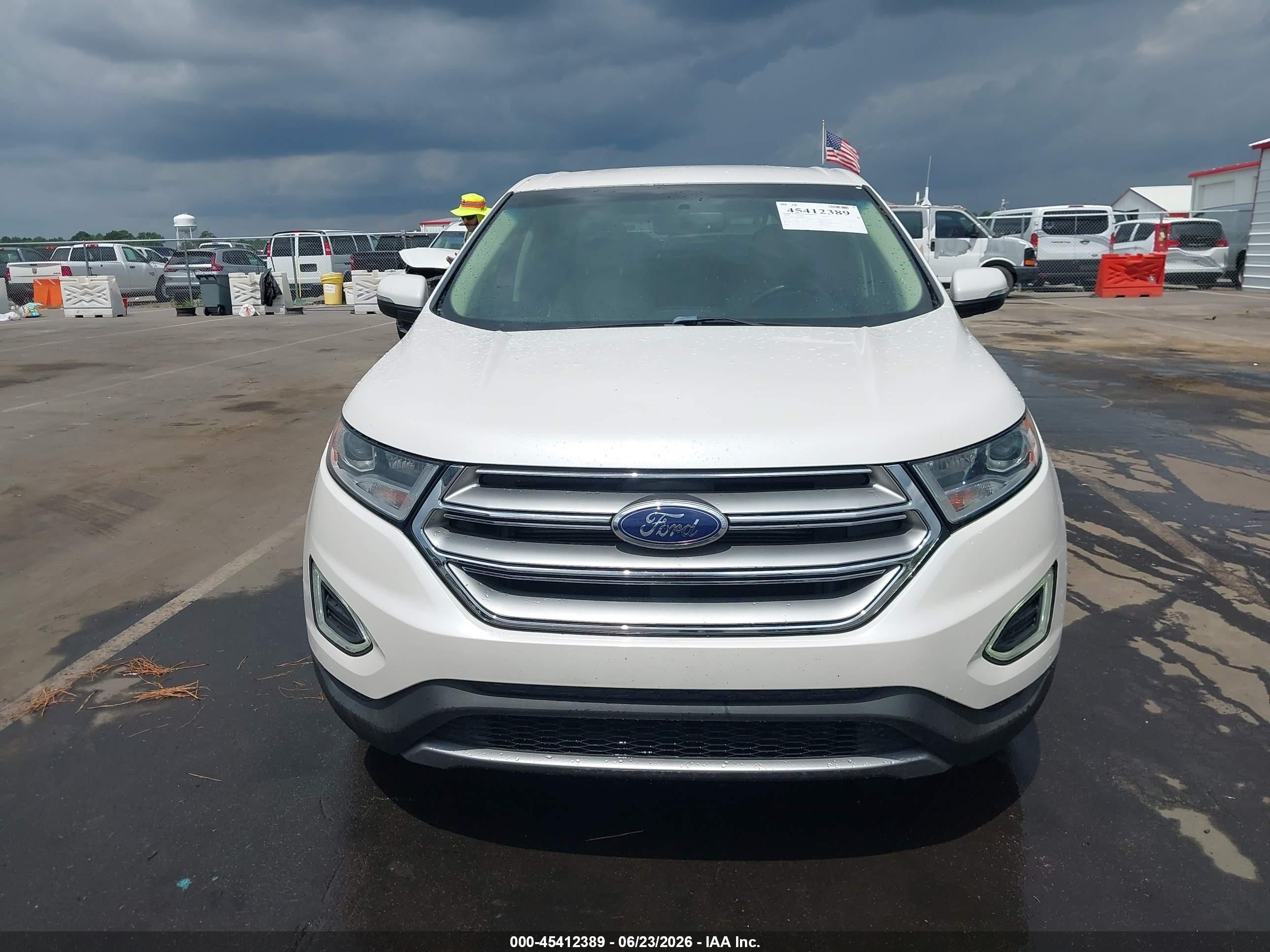 2015 Ford Edge Sel White vin: 2FMTK3J86FBB88720