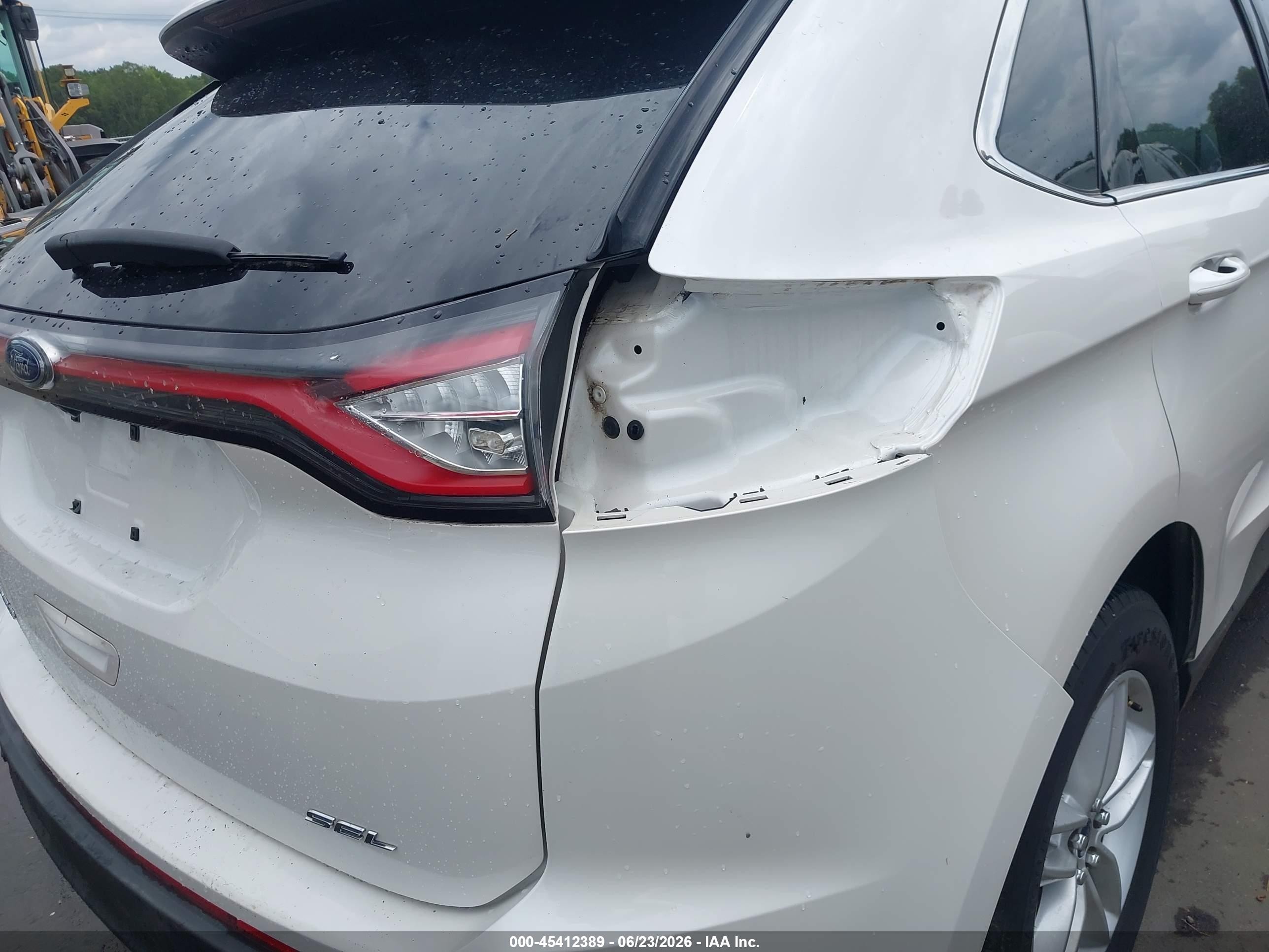 2015 Ford Edge Sel White vin: 2FMTK3J86FBB88720