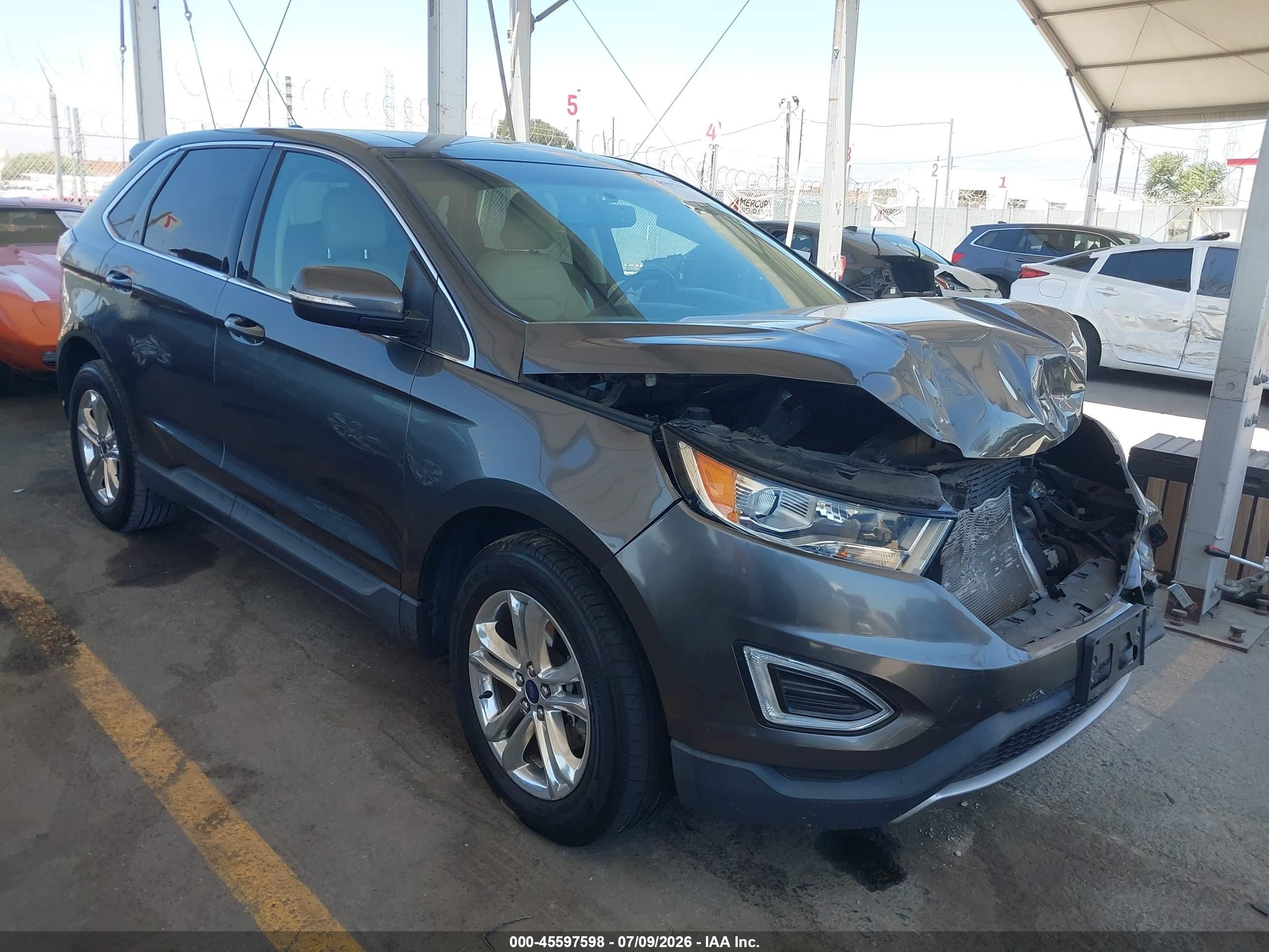 2015 Ford Edge Sel Gray vin: 2FMTK3J87FBC27007