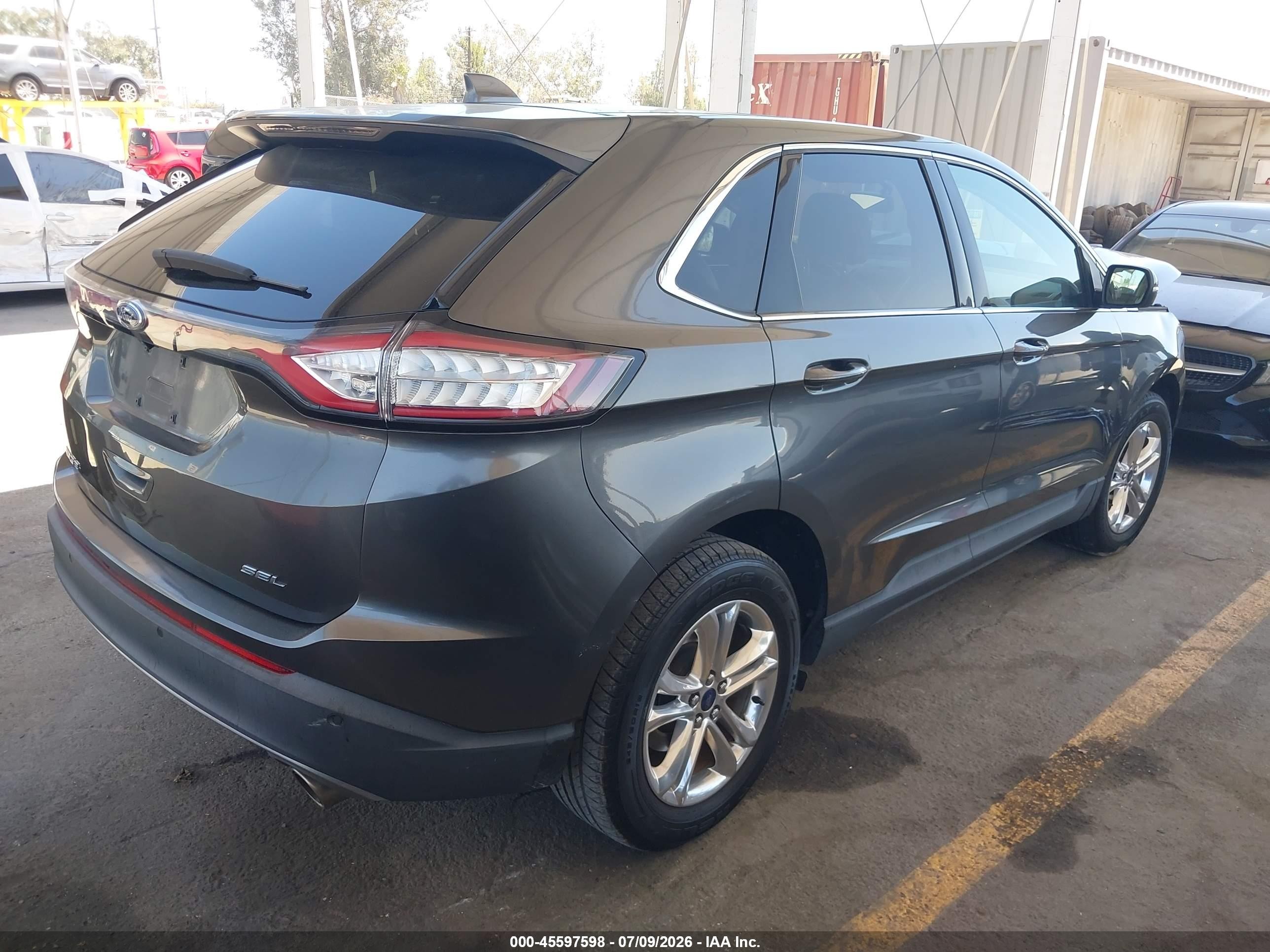 2015 Ford Edge Sel Gray vin: 2FMTK3J87FBC27007