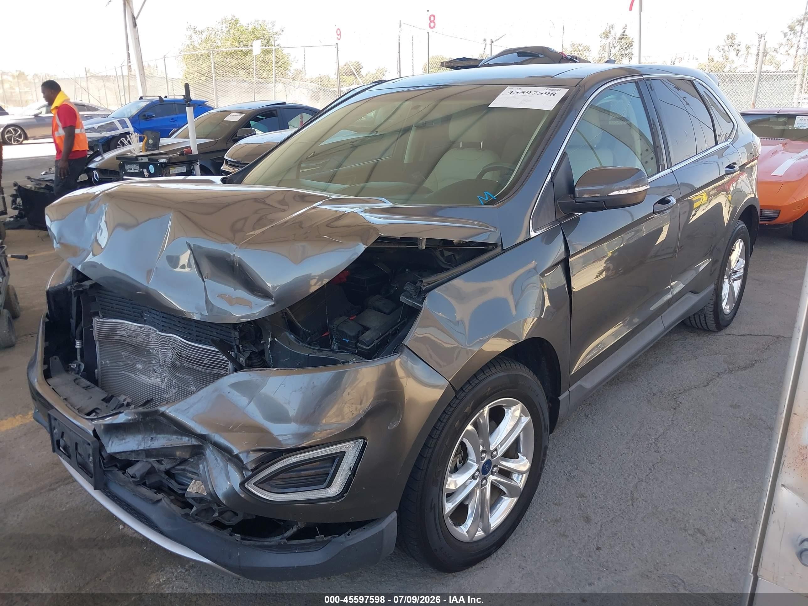 2015 Ford Edge Sel Gray vin: 2FMTK3J87FBC27007