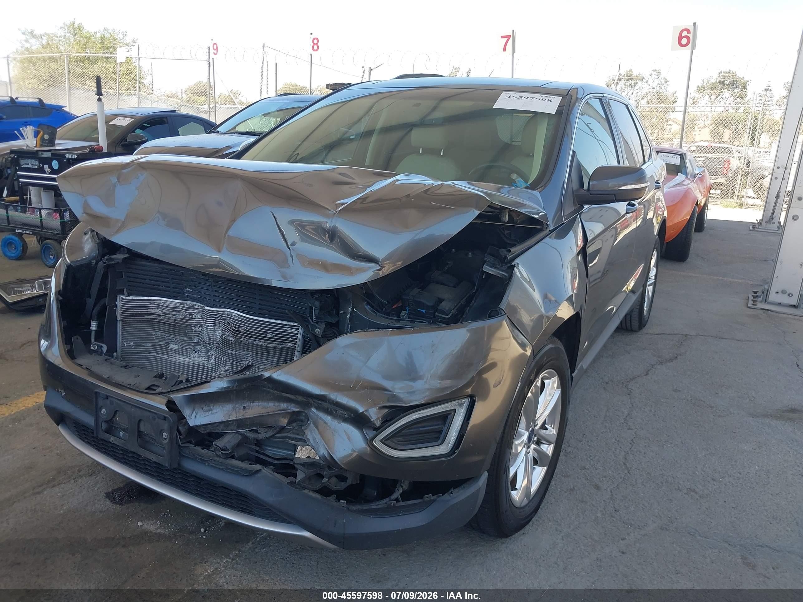 2015 Ford Edge Sel Gray vin: 2FMTK3J87FBC27007