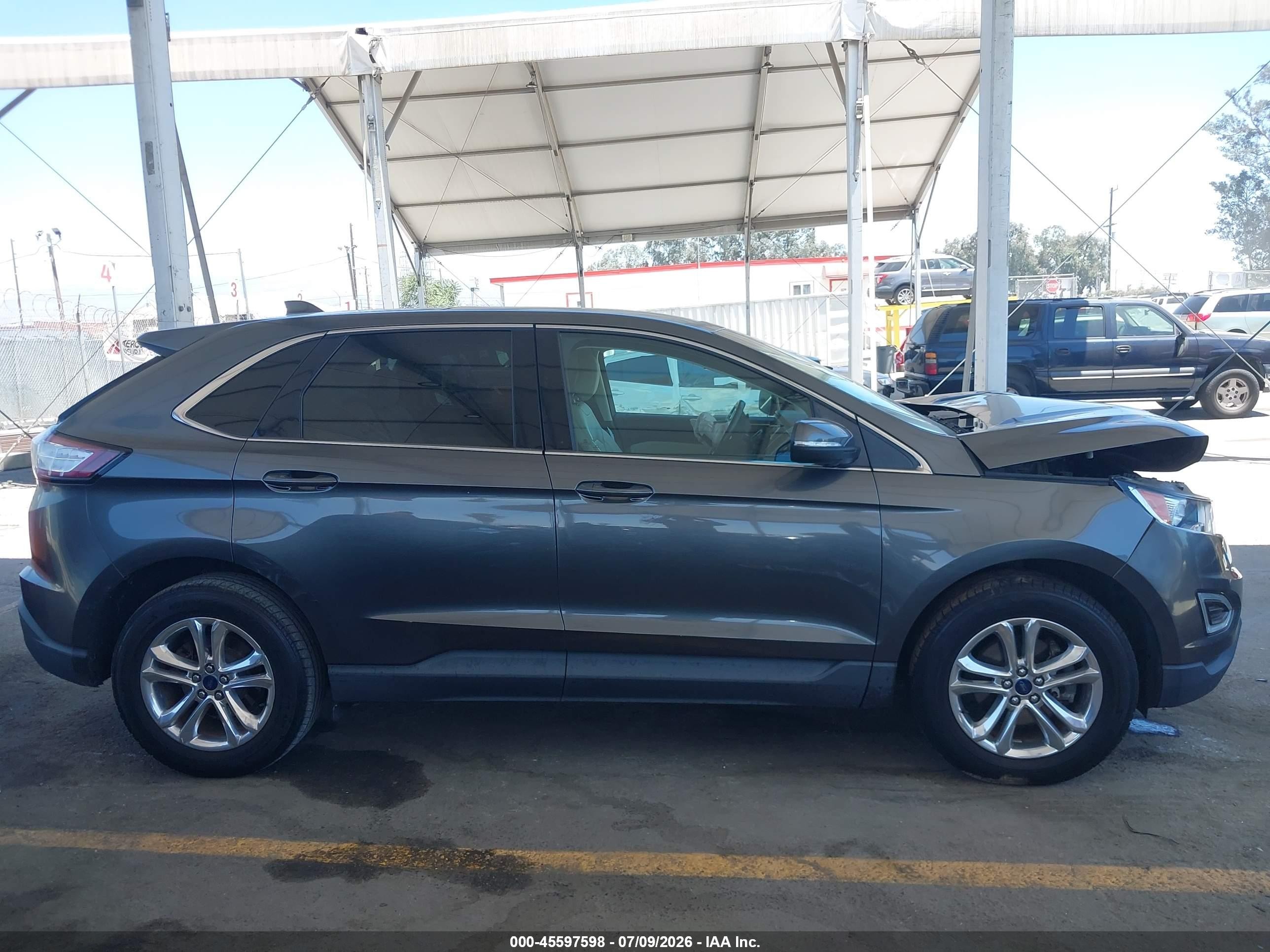 2015 Ford Edge Sel Gray vin: 2FMTK3J87FBC27007
