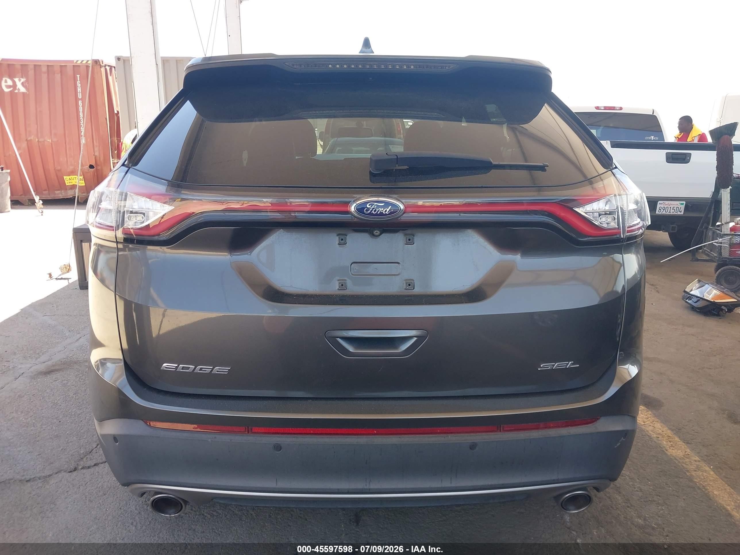 2015 Ford Edge Sel Gray vin: 2FMTK3J87FBC27007