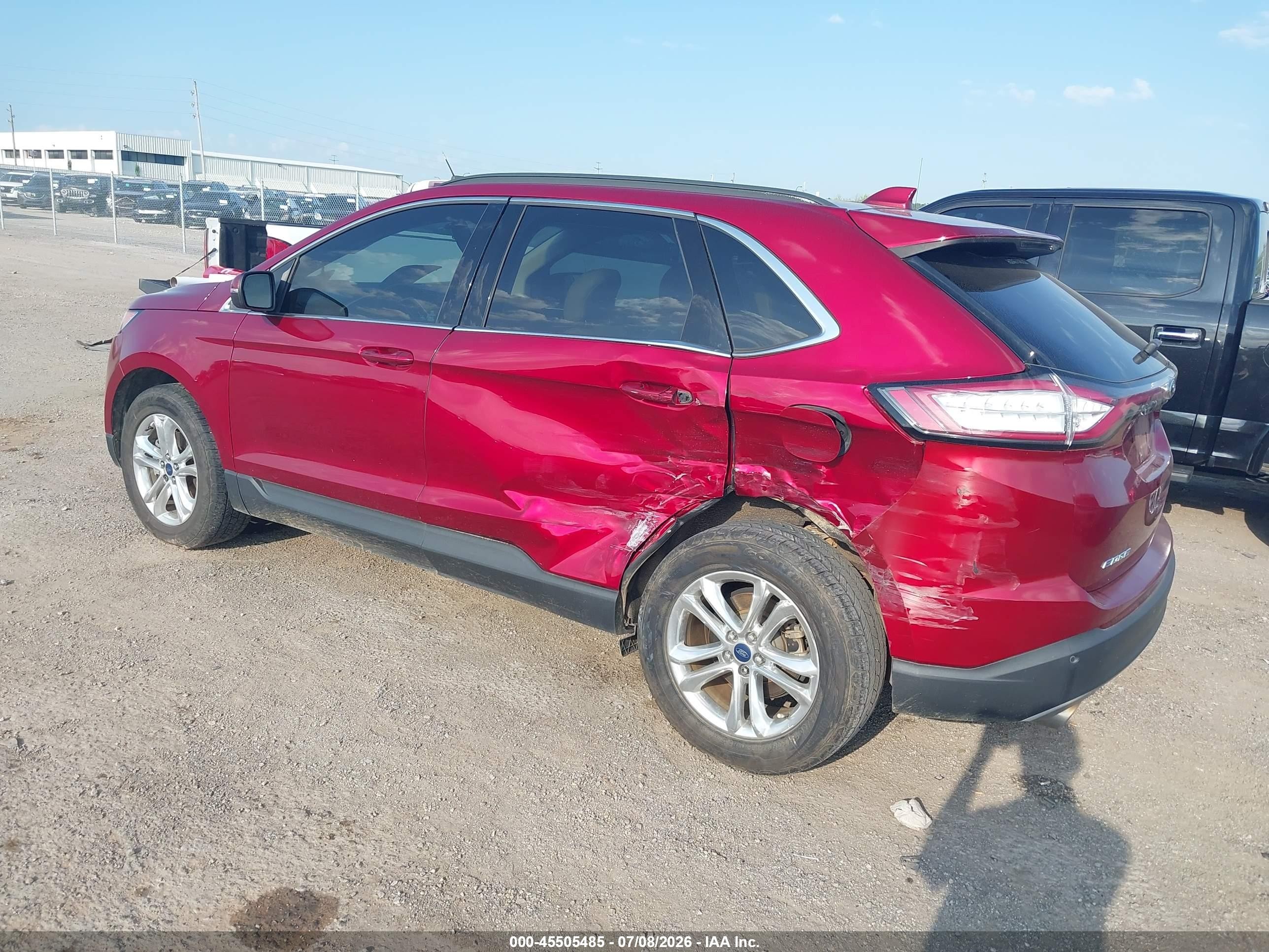 2015 Ford Edge Sel Red vin: 2FMTK3J88FBB91330