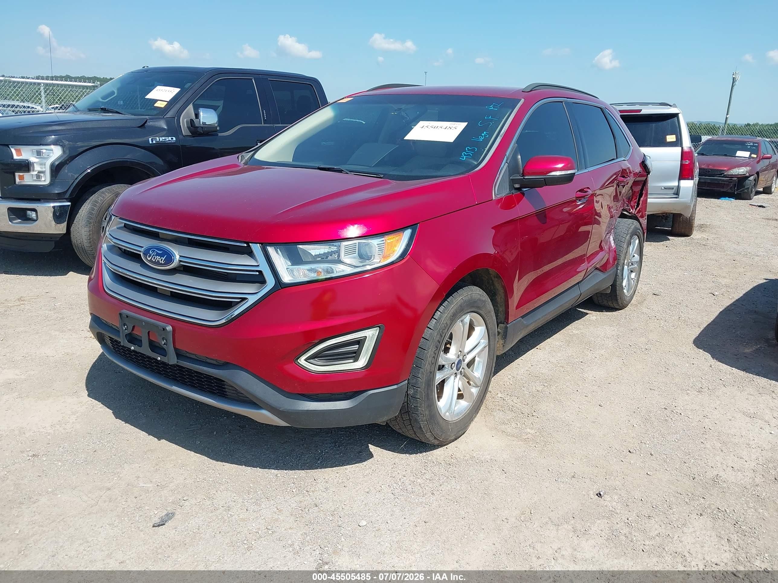 2015 Ford Edge Sel Red vin: 2FMTK3J88FBB91330