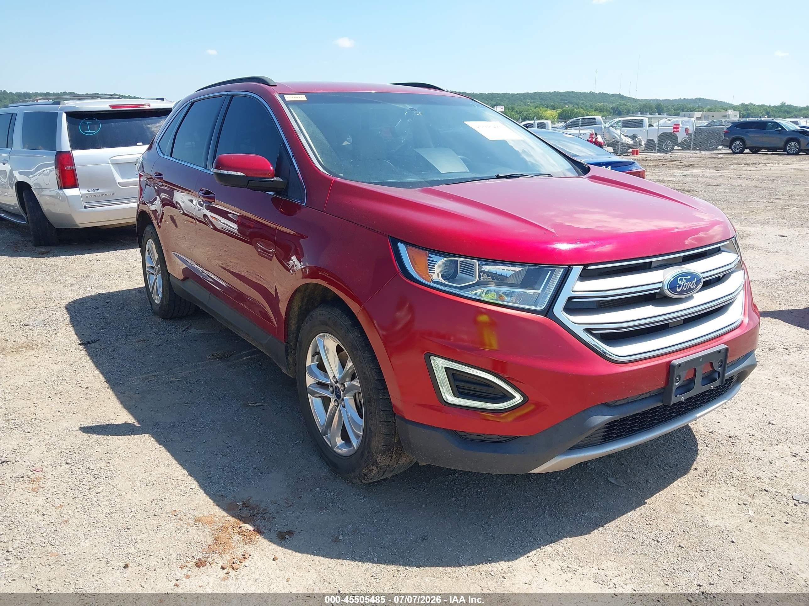 2015 Ford Edge Sel Red vin: 2FMTK3J88FBB91330