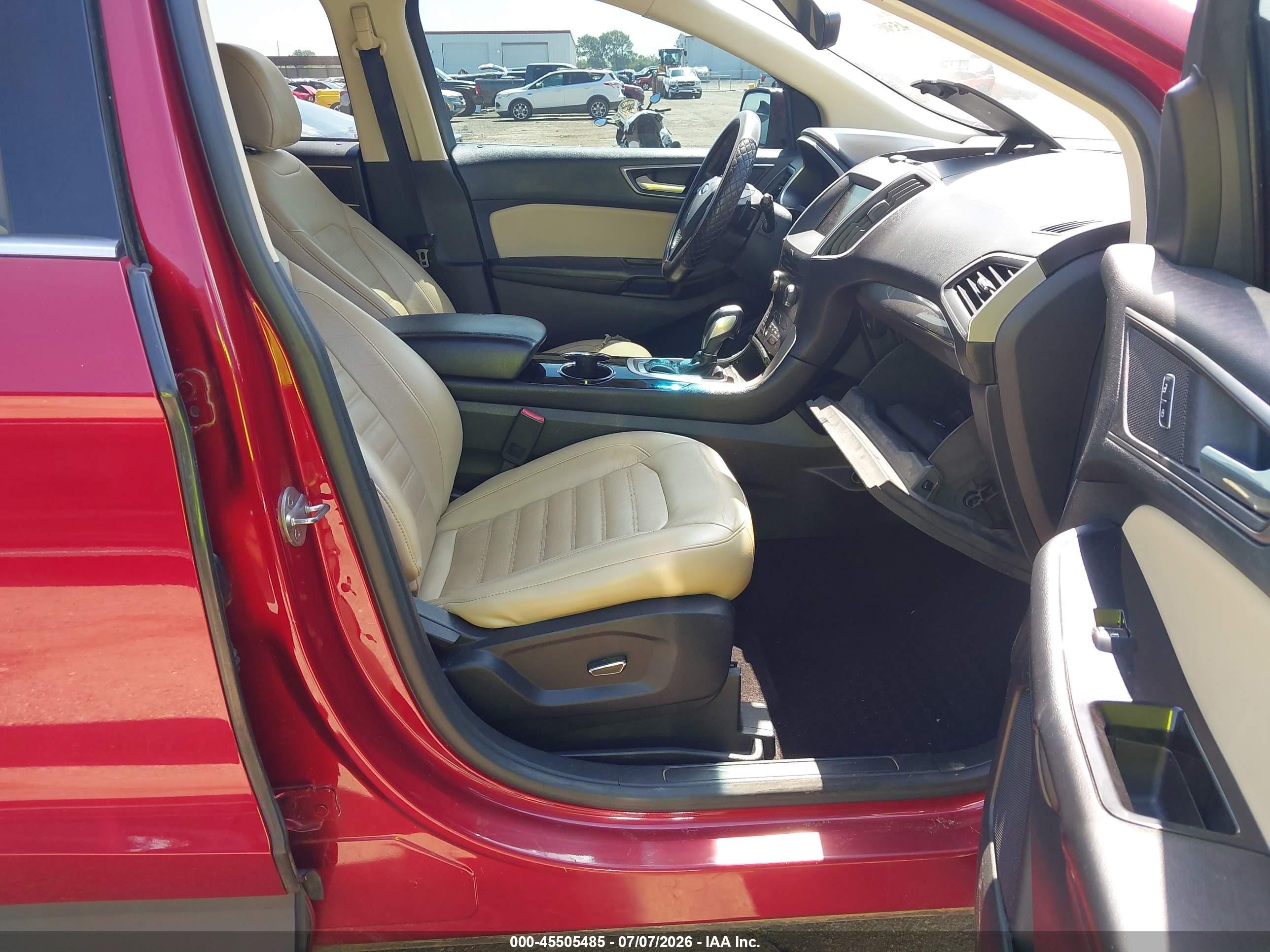 2015 Ford Edge Sel Red vin: 2FMTK3J88FBB91330