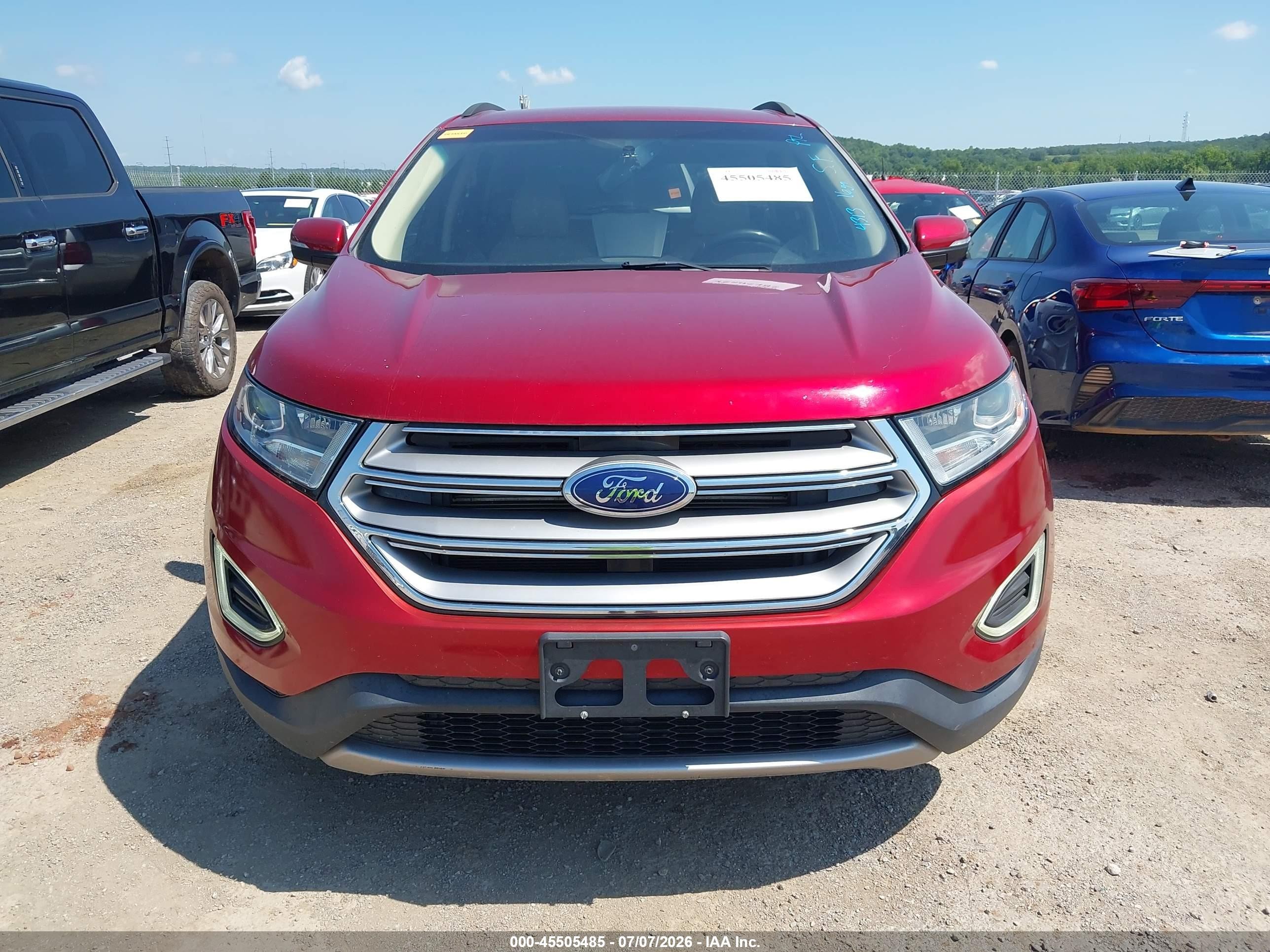 2015 Ford Edge Sel Red vin: 2FMTK3J88FBB91330