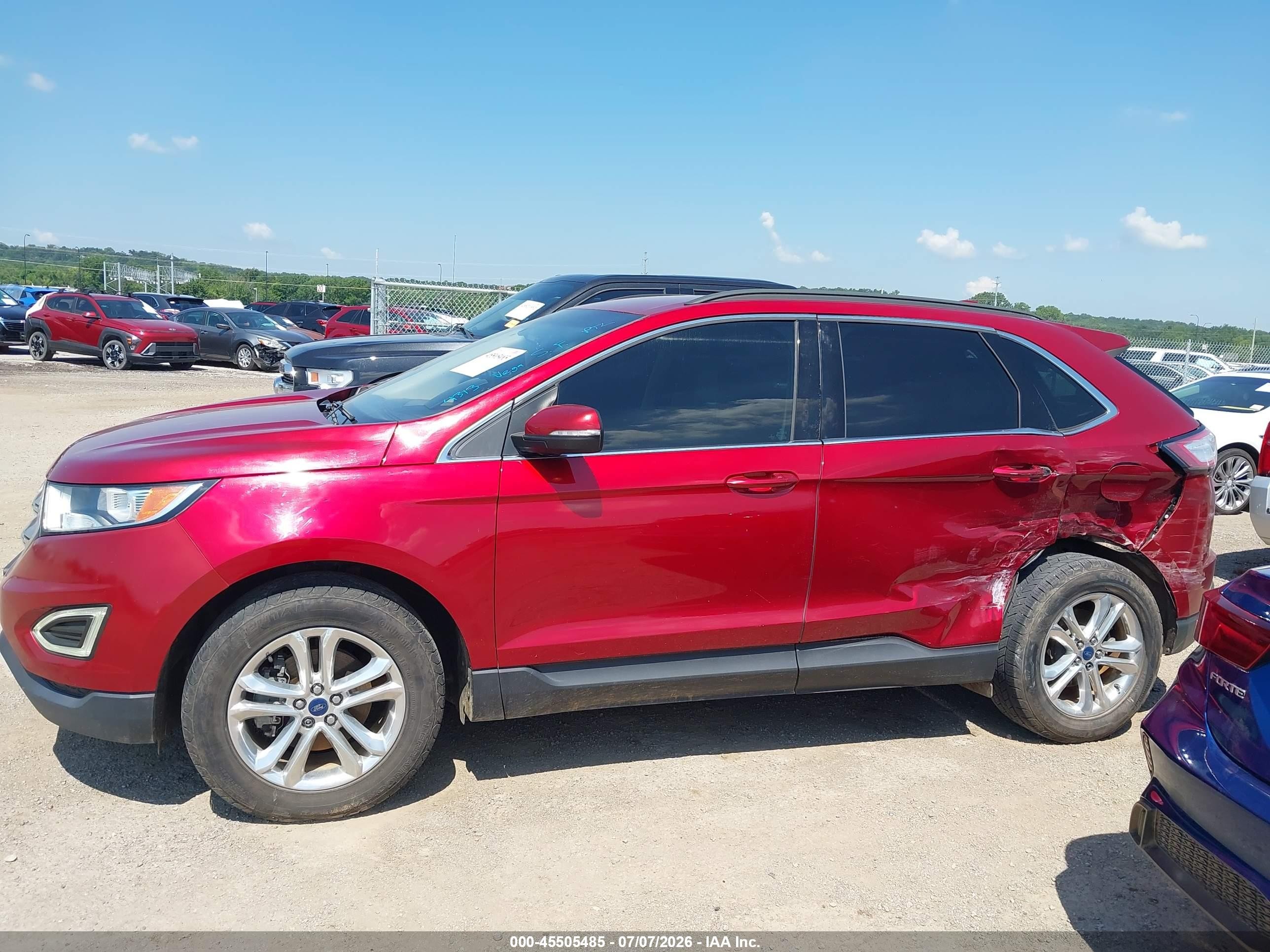 2015 Ford Edge Sel Red vin: 2FMTK3J88FBB91330