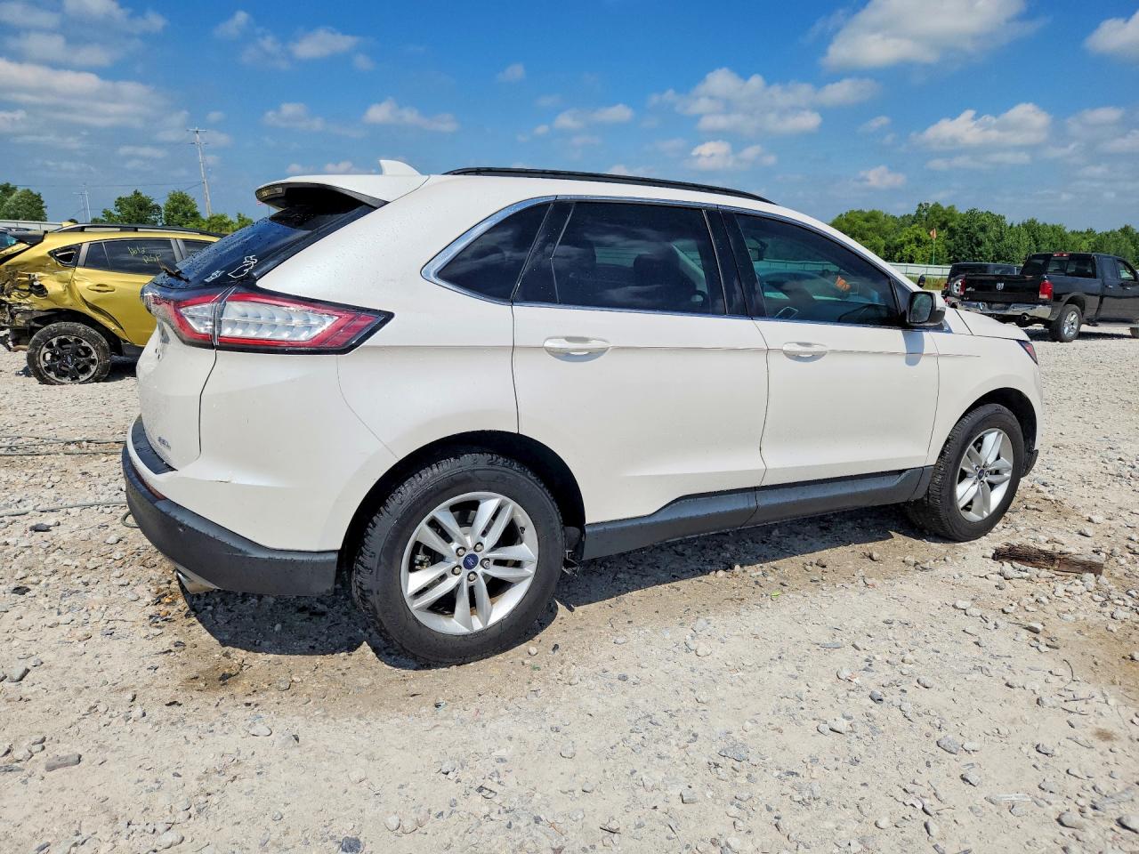 2015 Ford Edge Sel White vin: 2FMTK3J88FBB92736