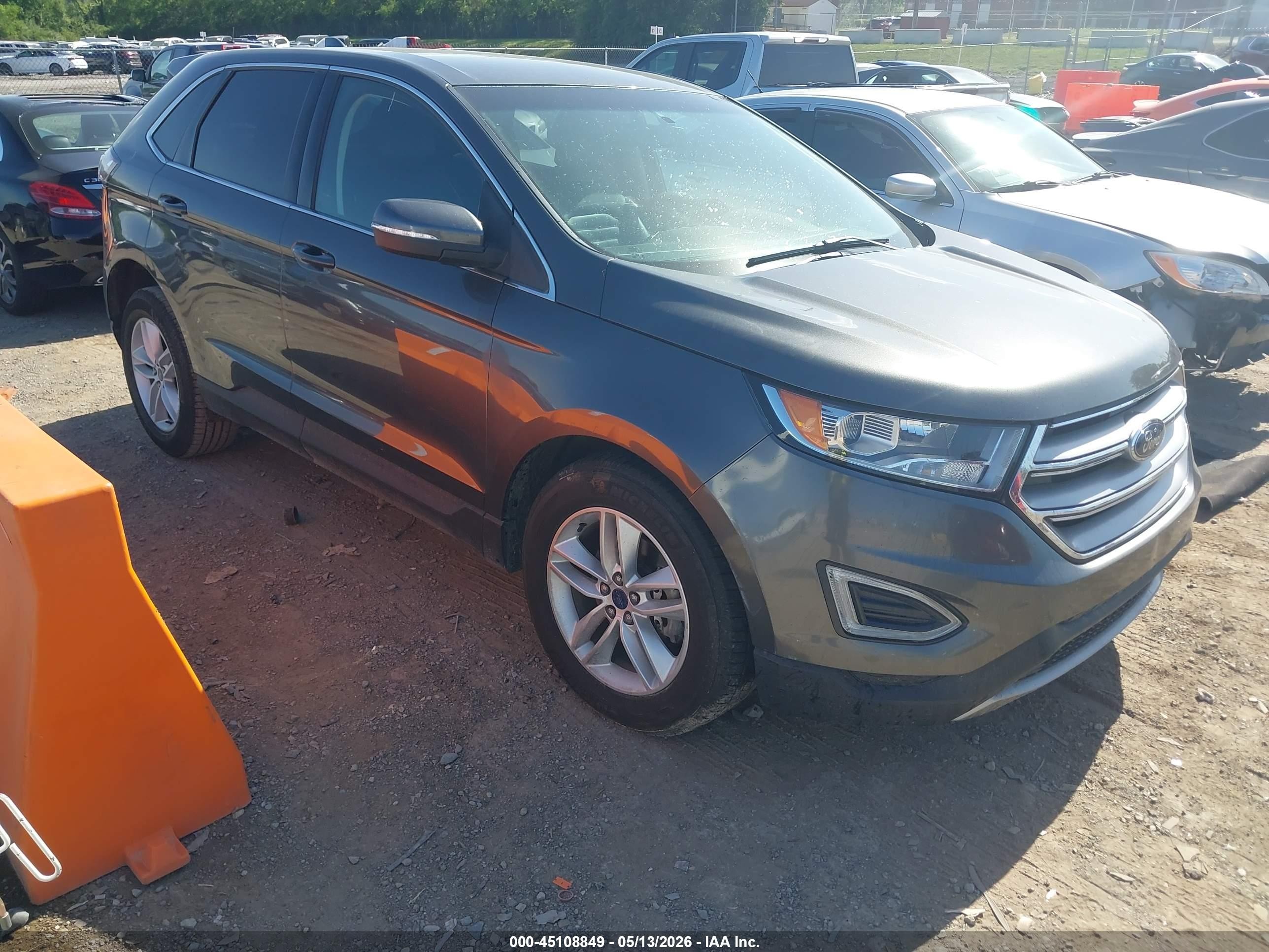 2015 Ford Edge Sel Серый vin: 2FMTK3J89FBB02364