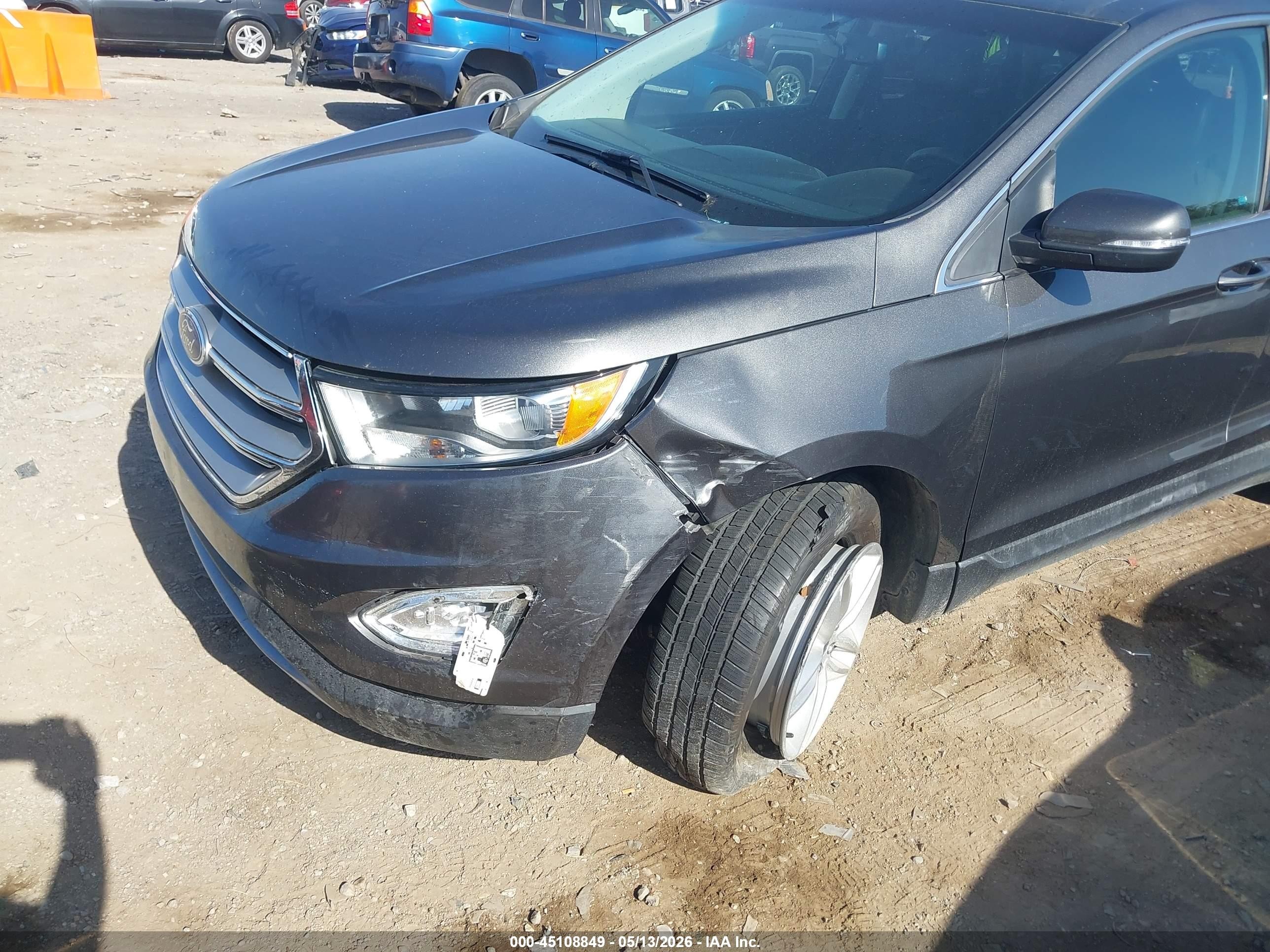 2015 Ford Edge Sel Серый vin: 2FMTK3J89FBB02364