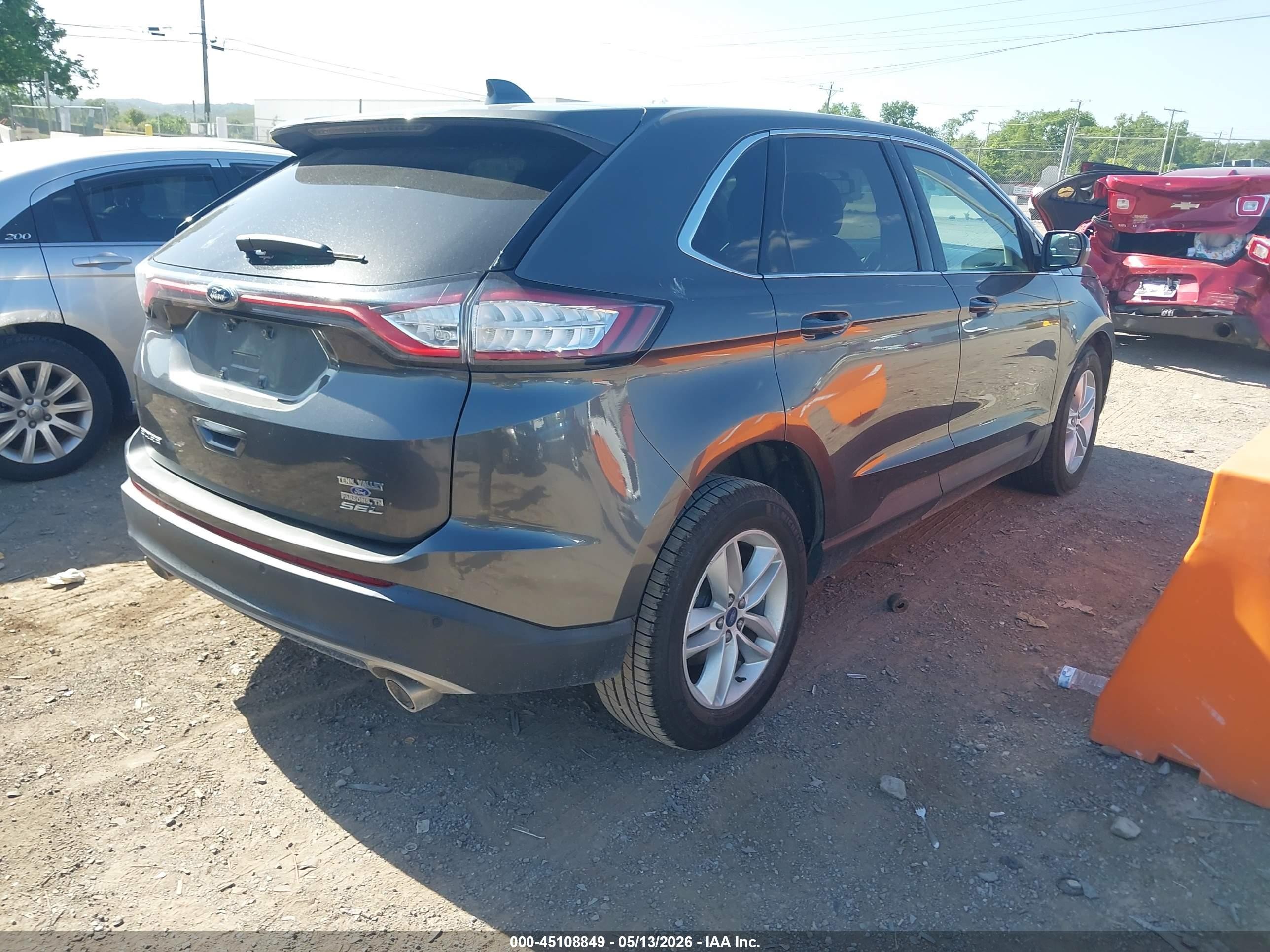 2015 Ford Edge Sel Серый vin: 2FMTK3J89FBB02364