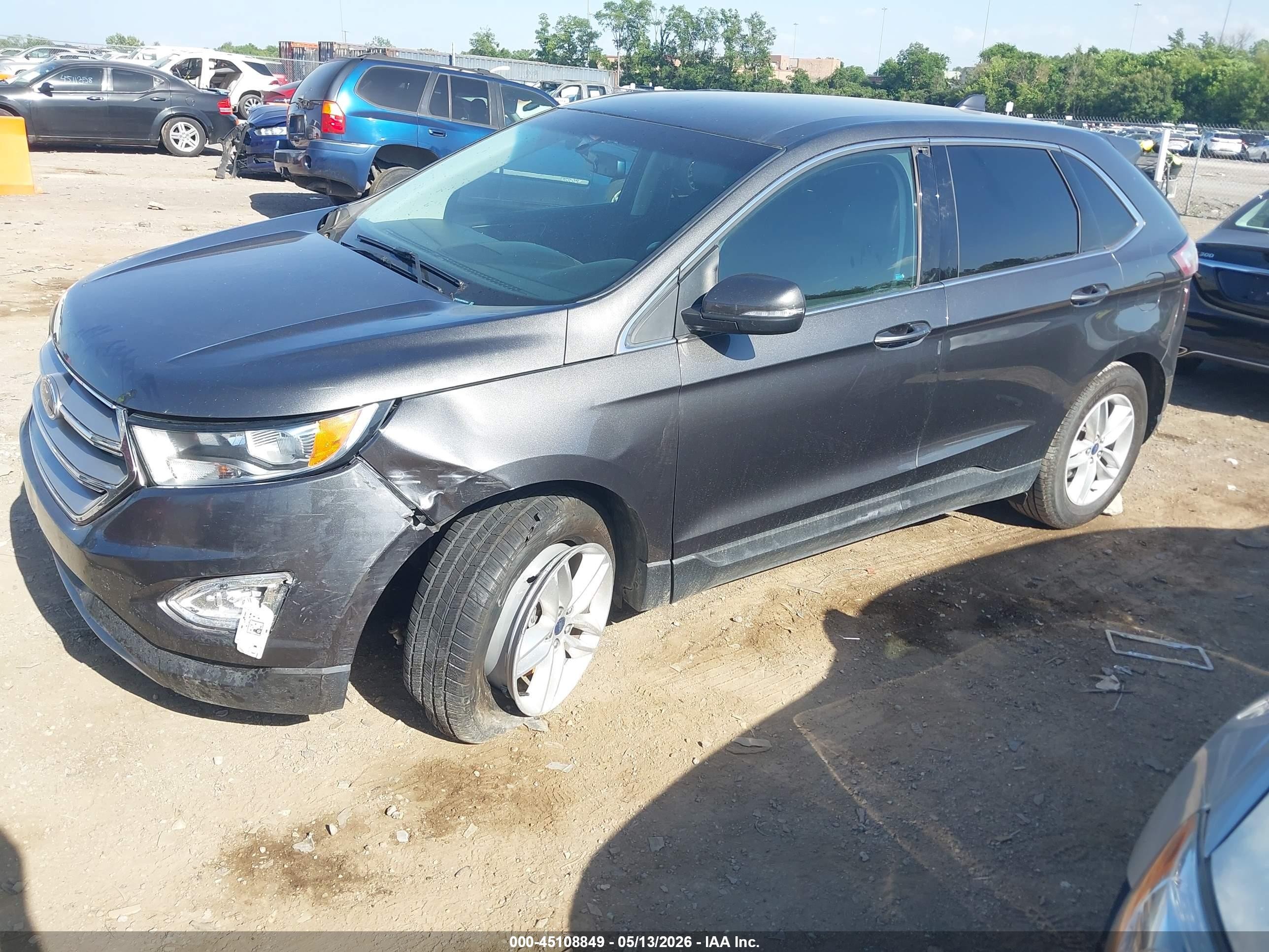 2015 Ford Edge Sel Серый vin: 2FMTK3J89FBB02364