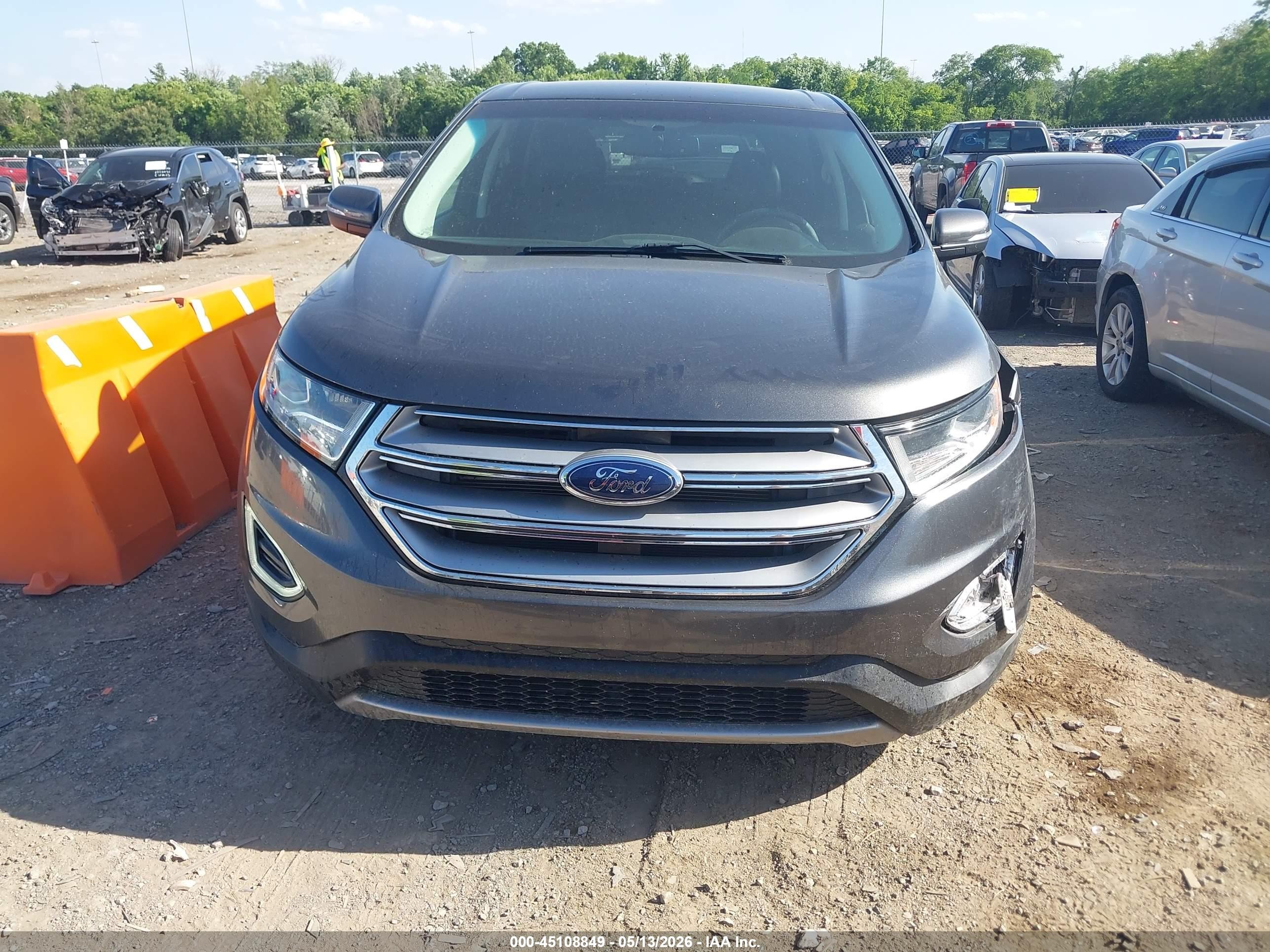 2015 Ford Edge Sel Серый vin: 2FMTK3J89FBB02364