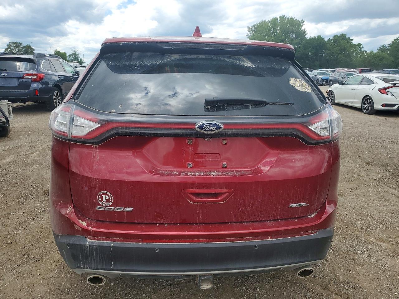 2015 Ford Edge Sel Maroon vin: 2FMTK3J8XFBB45398