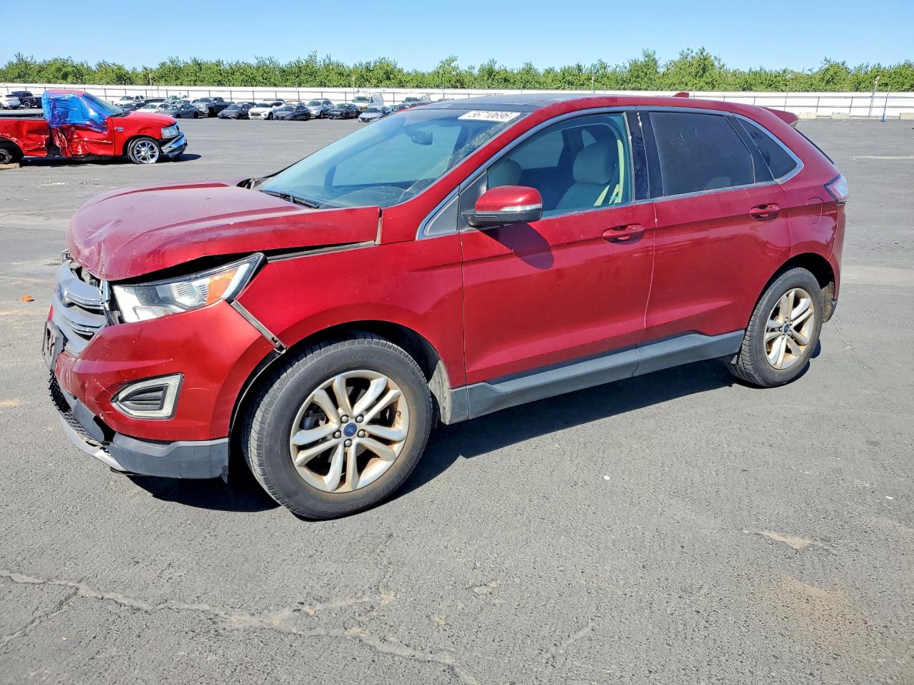 2015 Ford Edge Sel Red vin: 2FMTK3J8XFBC00335