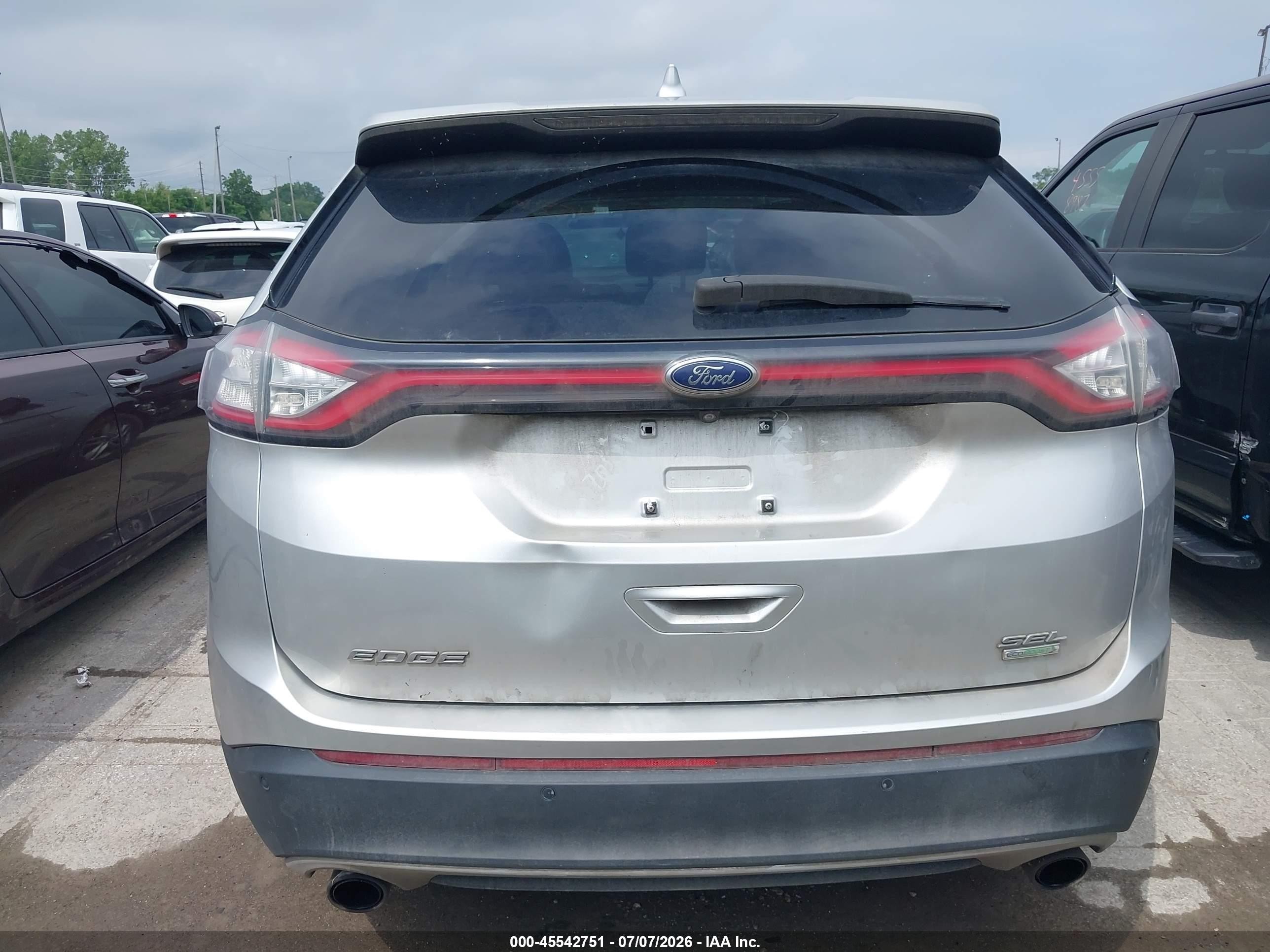 2015 Ford Edge Sel Silver vin: 2FMTK3J90FBB31308