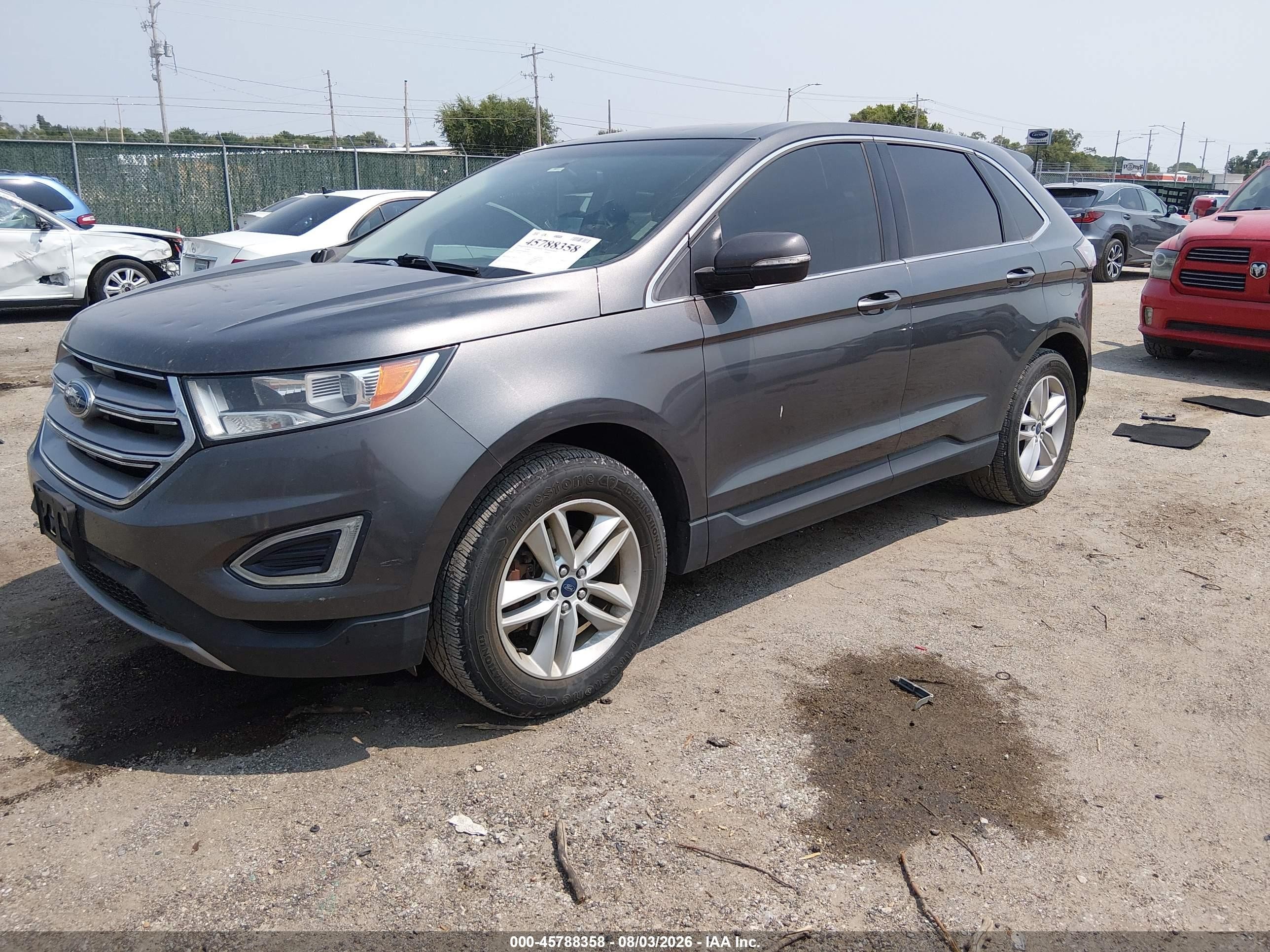 2015 Ford Edge Sel Gray vin: 2FMTK3J90FBB41689