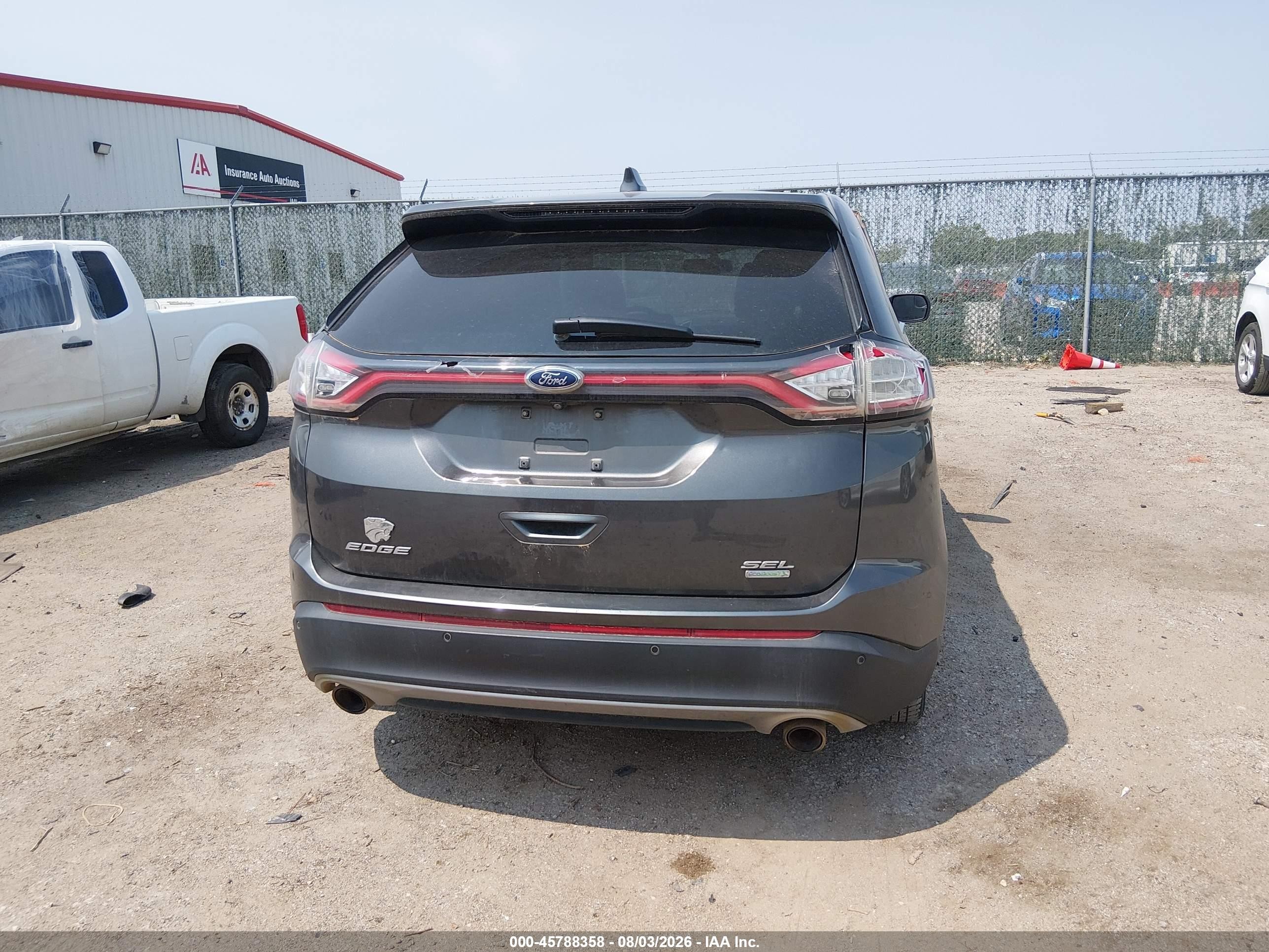 2015 Ford Edge Sel Gray vin: 2FMTK3J90FBB41689