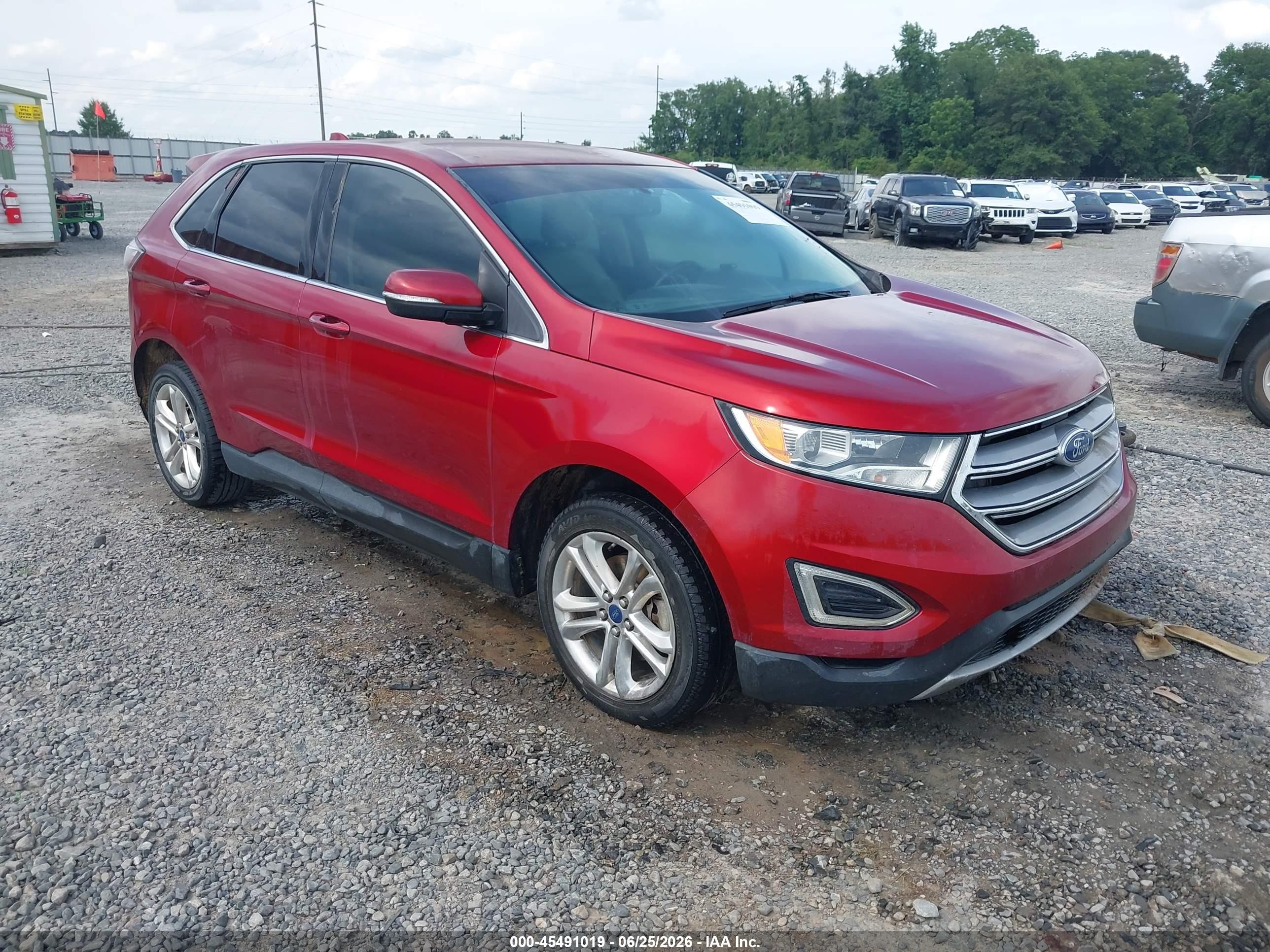 2015 Ford Edge Sel Red vin: 2FMTK3J90FBB79343