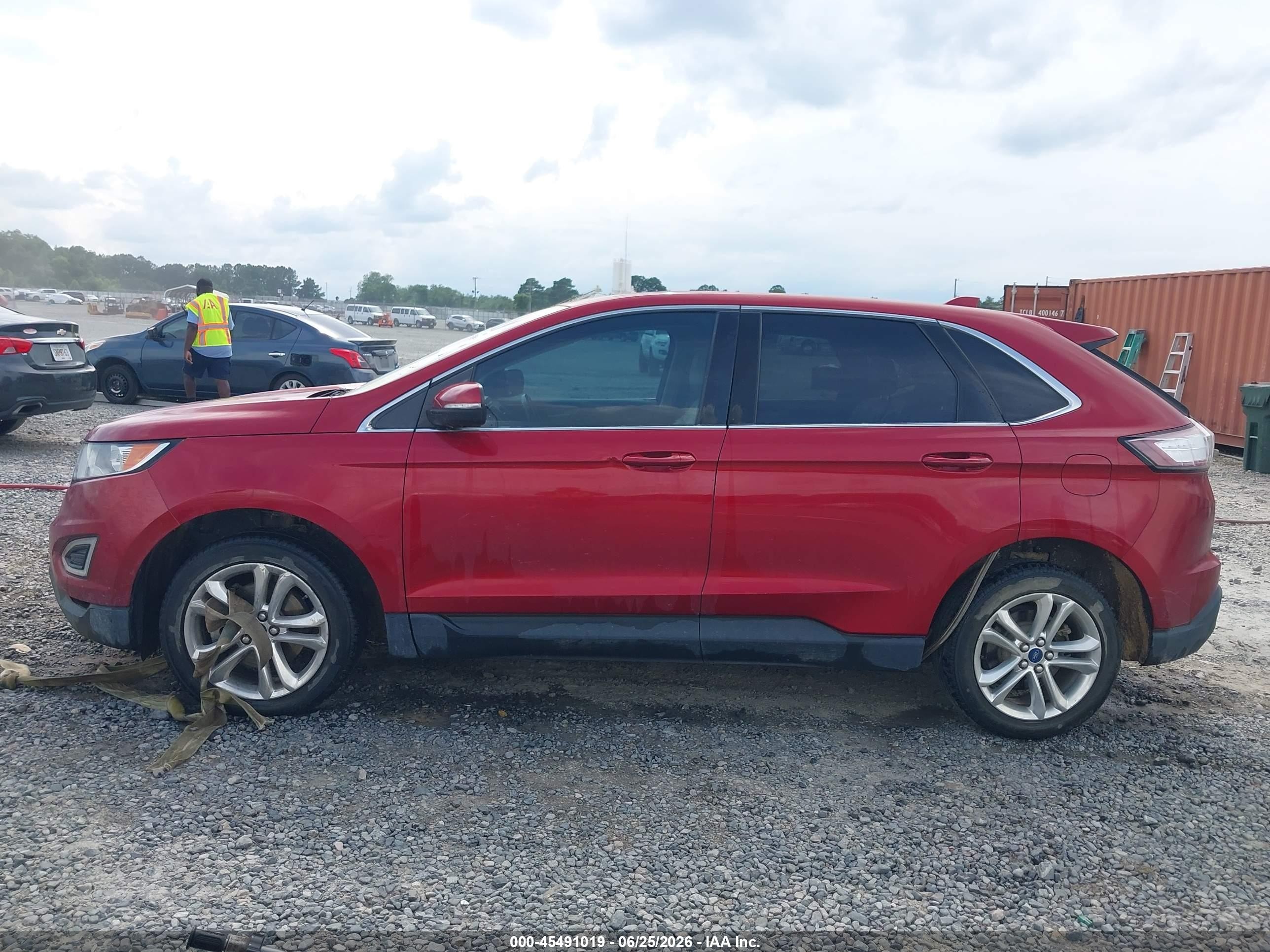 2015 Ford Edge Sel Red vin: 2FMTK3J90FBB79343
