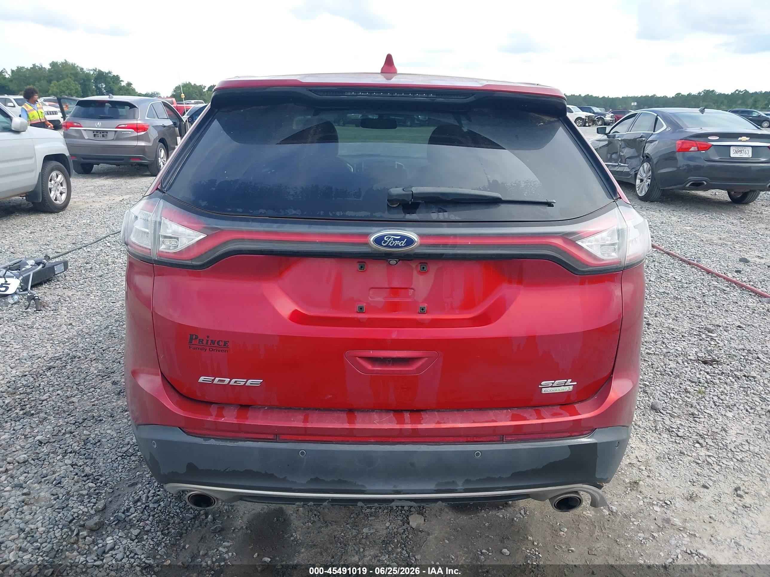 2015 Ford Edge Sel Red vin: 2FMTK3J90FBB79343