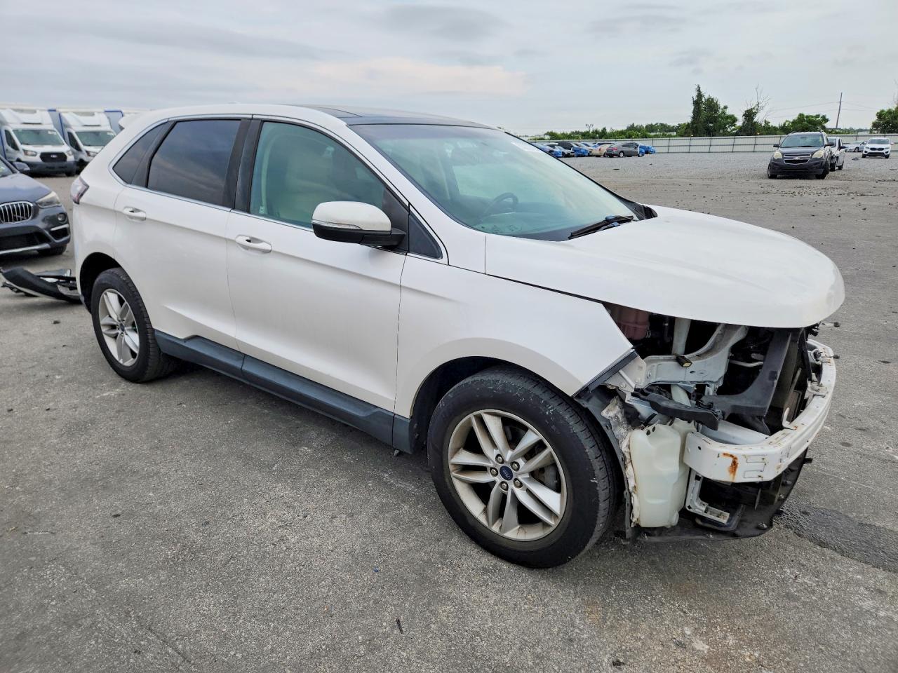 2015 Ford Edge Sel Белый vin: 2FMTK3J92FBB19676