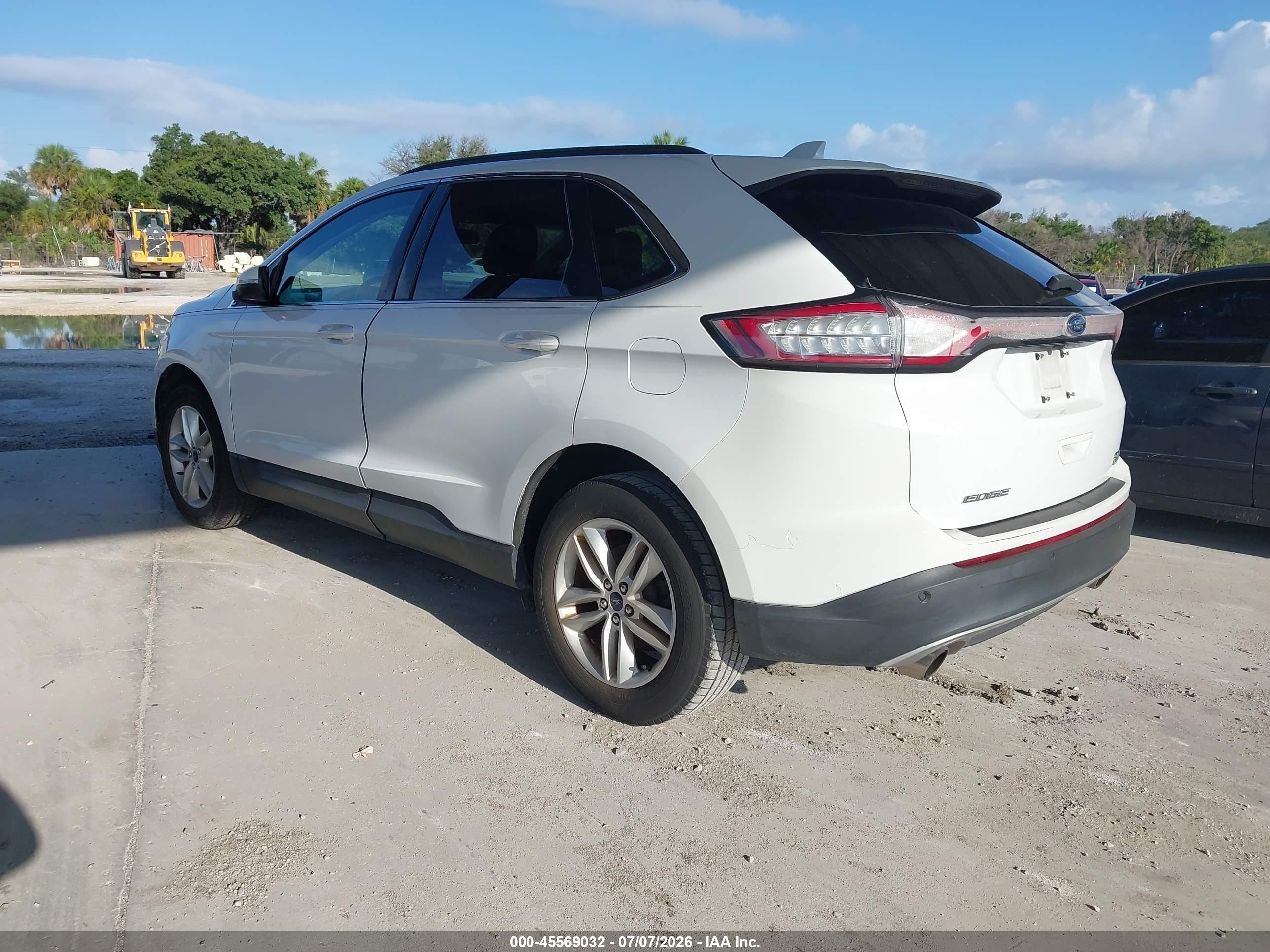 2015 Ford Edge Sel White vin: 2FMTK3J92FBB19709