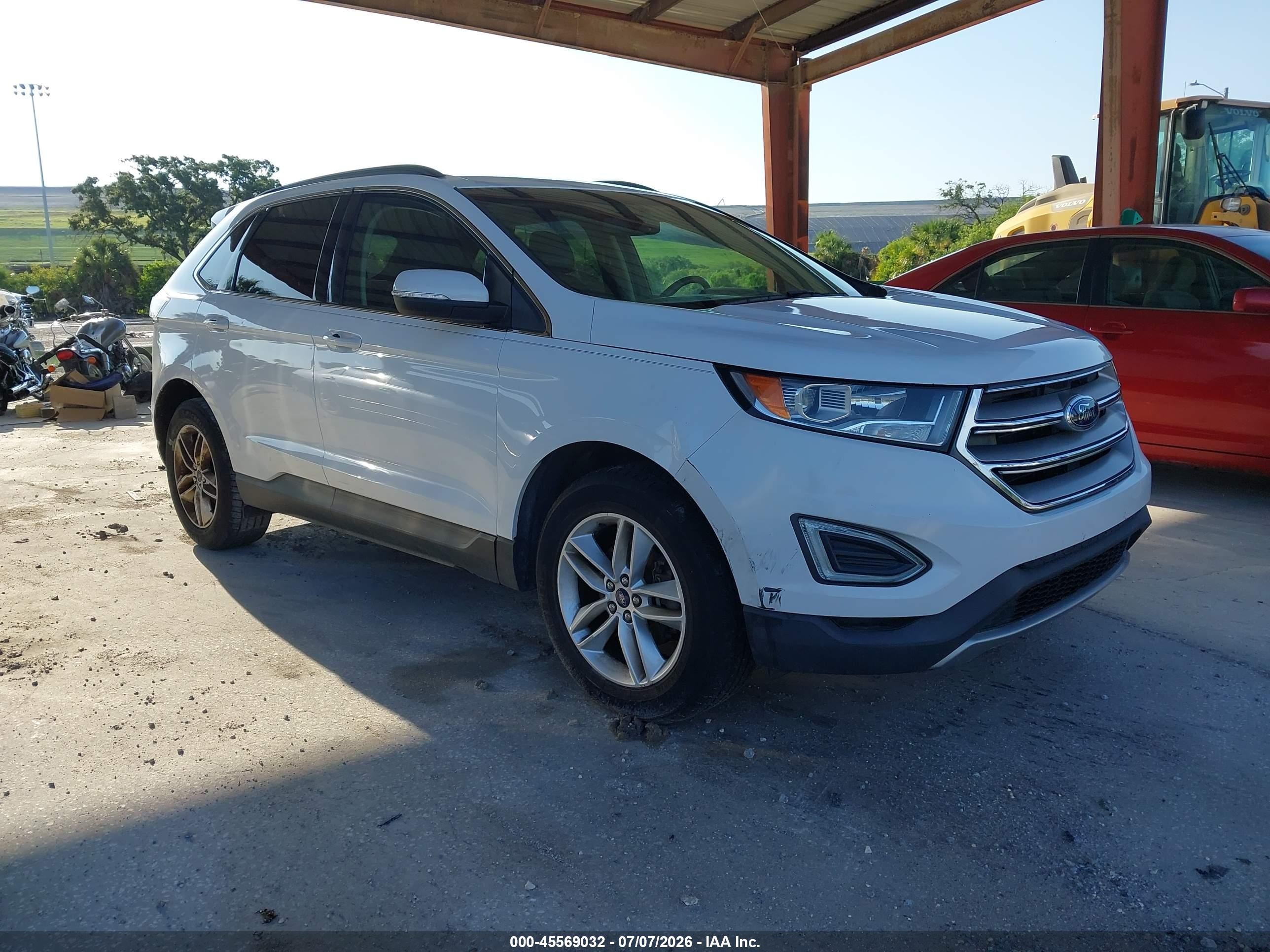 2015 Ford Edge Sel White vin: 2FMTK3J92FBB19709