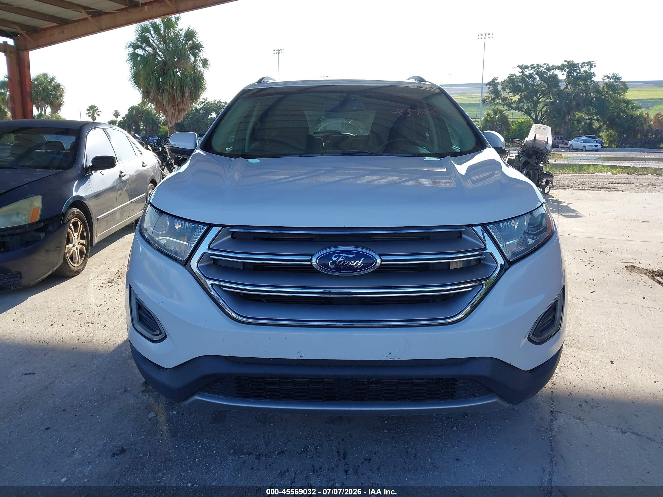 2015 Ford Edge Sel White vin: 2FMTK3J92FBB19709