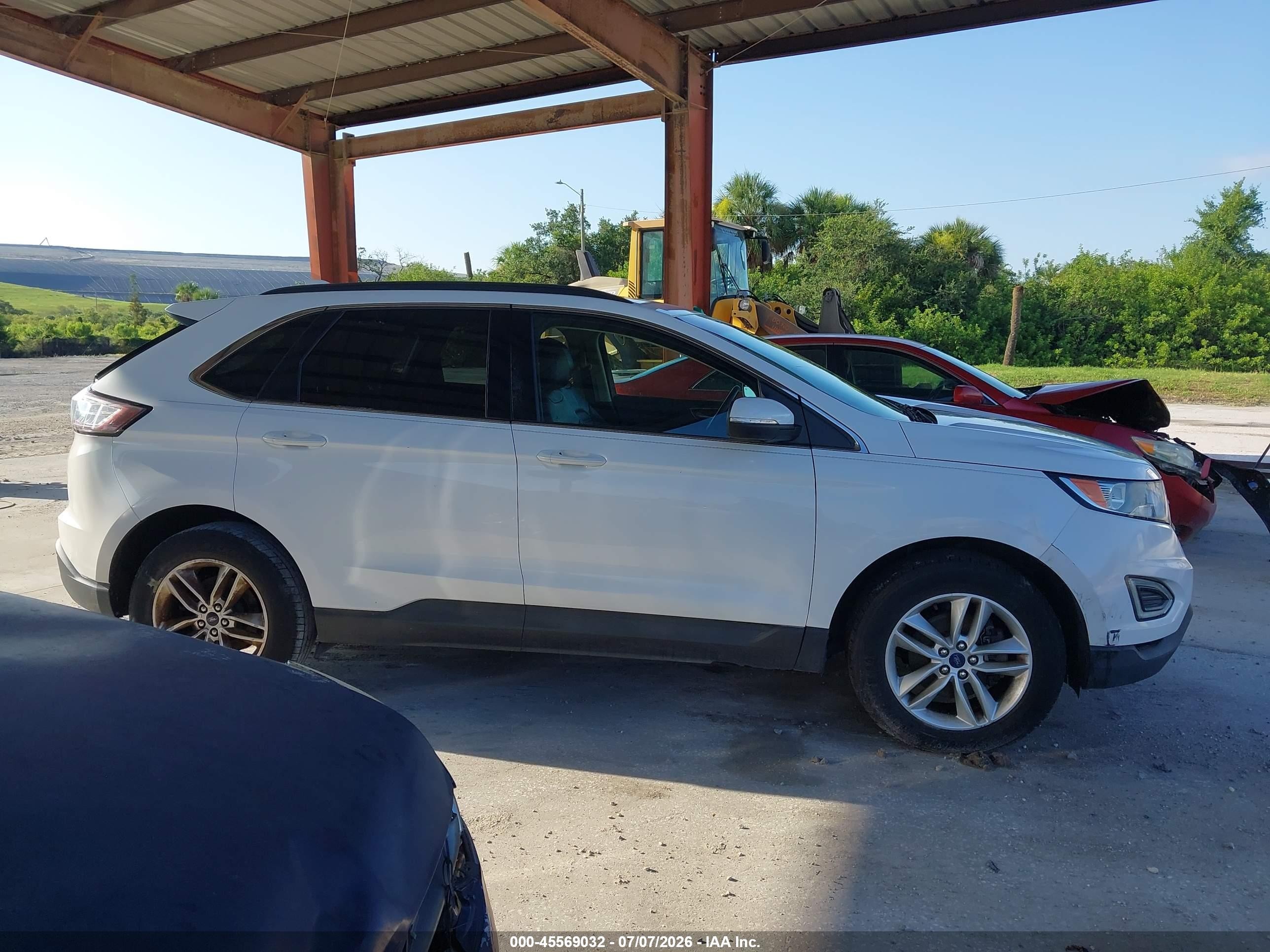 2015 Ford Edge Sel White vin: 2FMTK3J92FBB19709