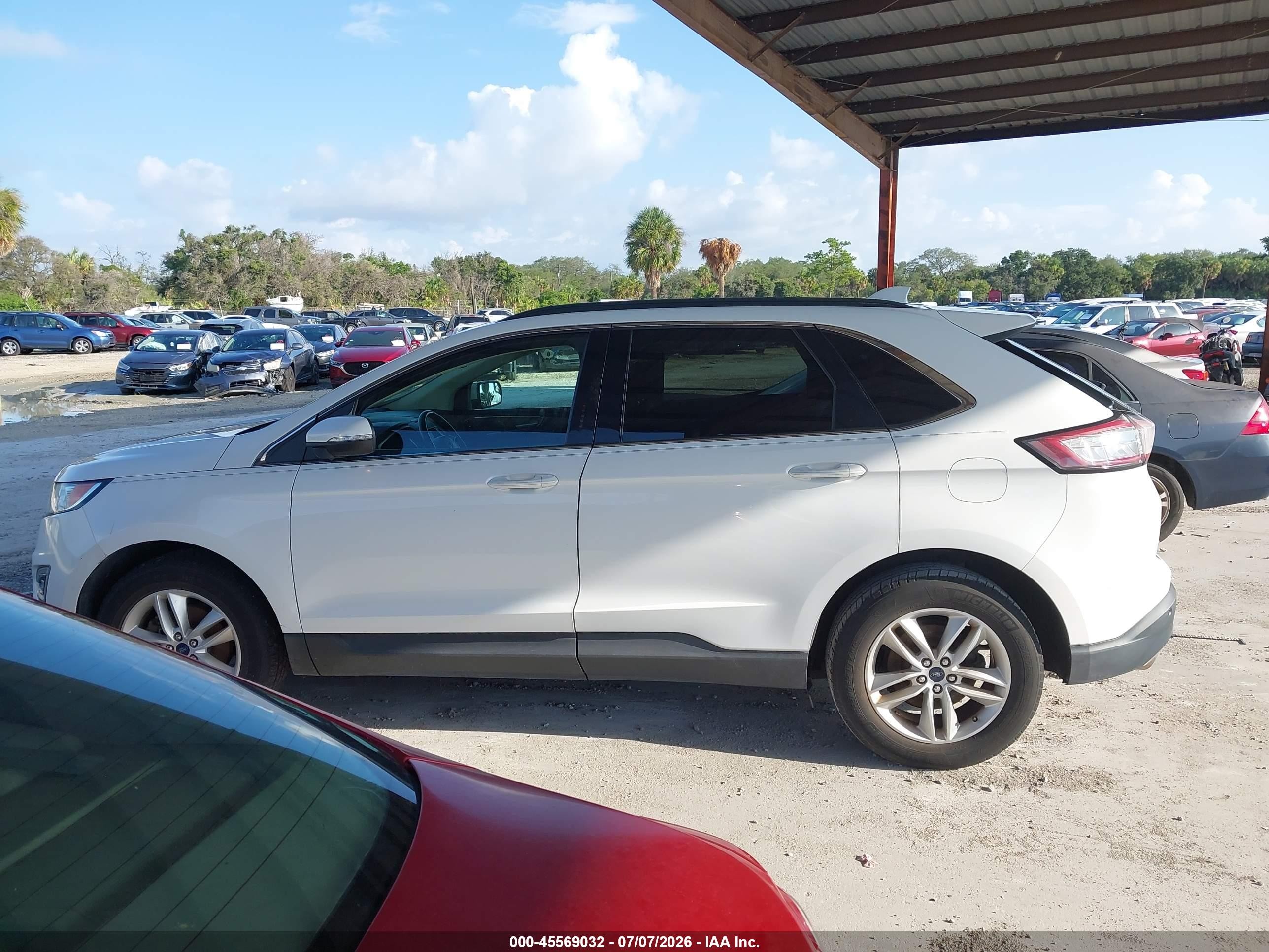 2015 Ford Edge Sel White vin: 2FMTK3J92FBB19709