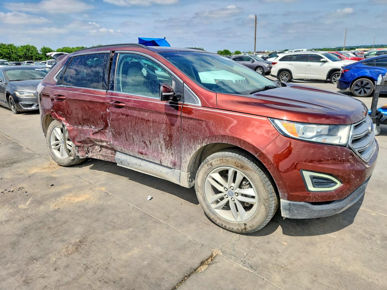 2015 Ford Edge Sel Burgundy vin: 2FMTK3J93FBB08072