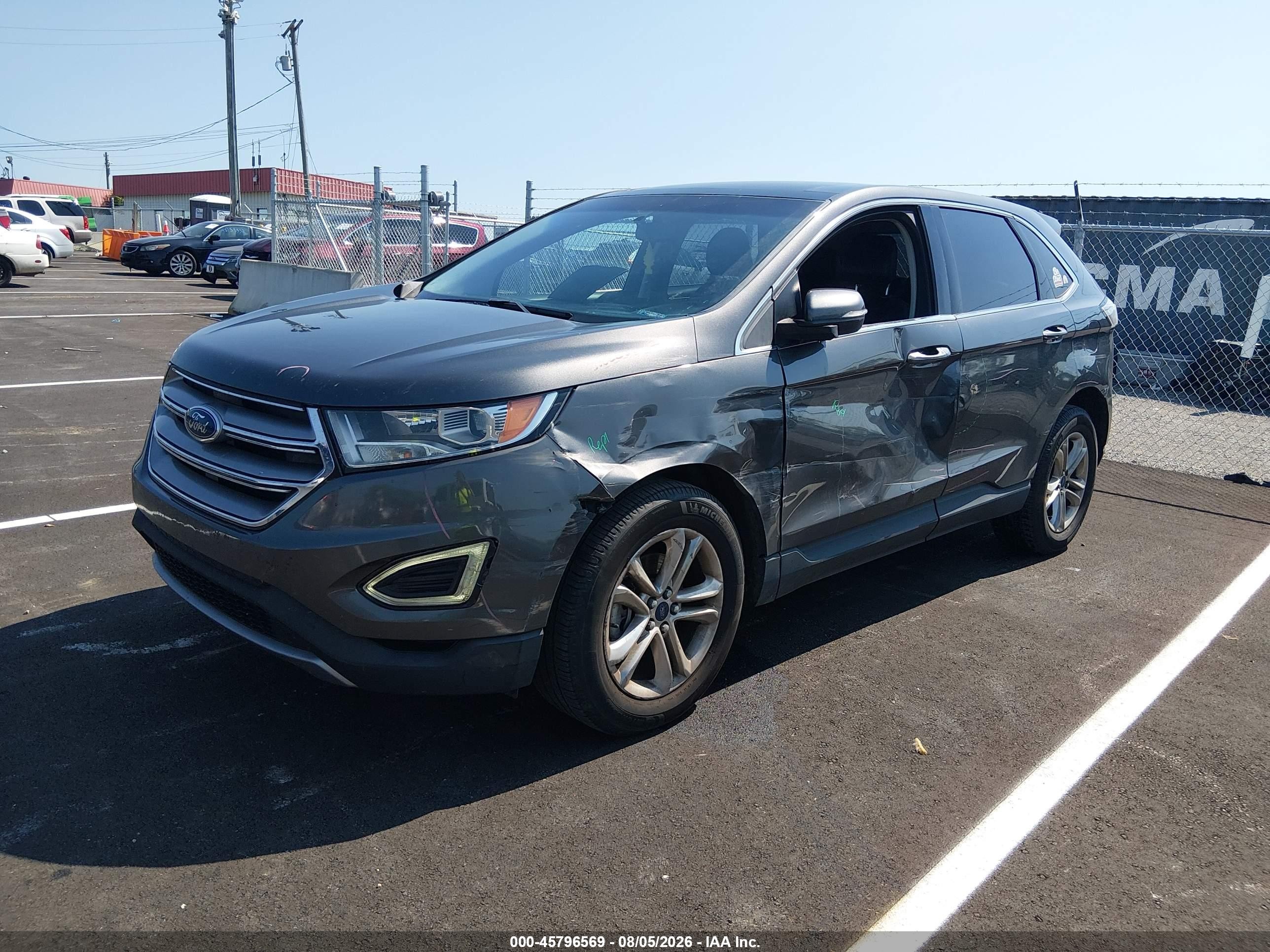 2015 Ford Edge Sel Gray vin: 2FMTK3J93FBB79465